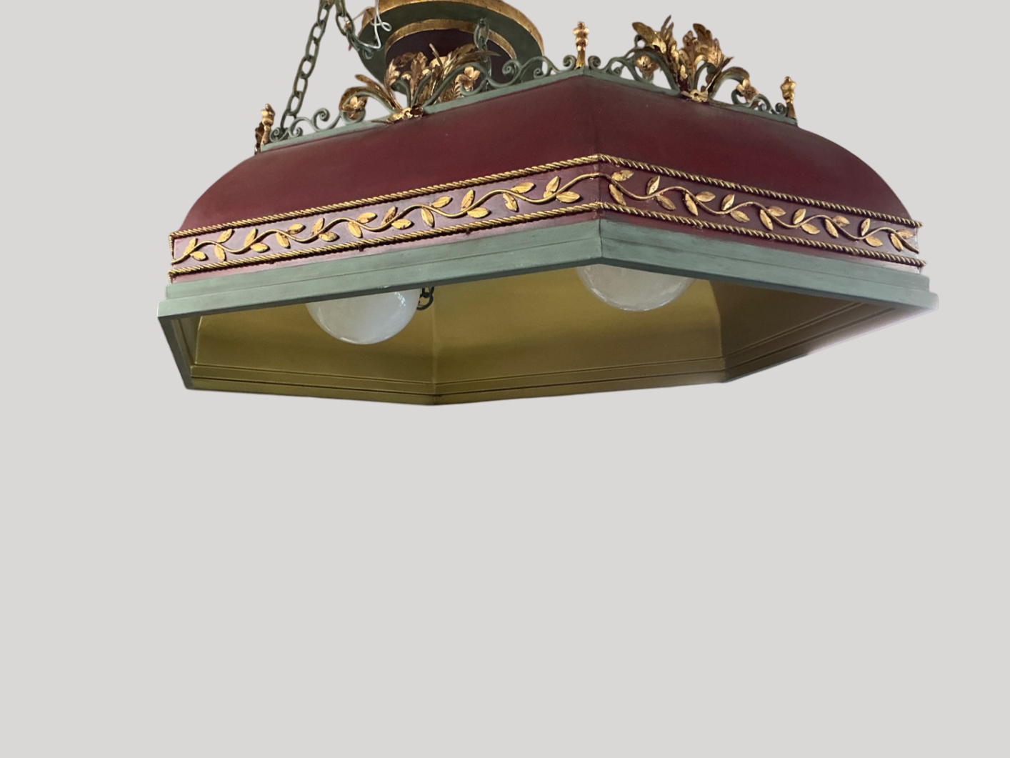Unknown Red, Gold, Green Metal with gilded accents Pendant Light Fixture
