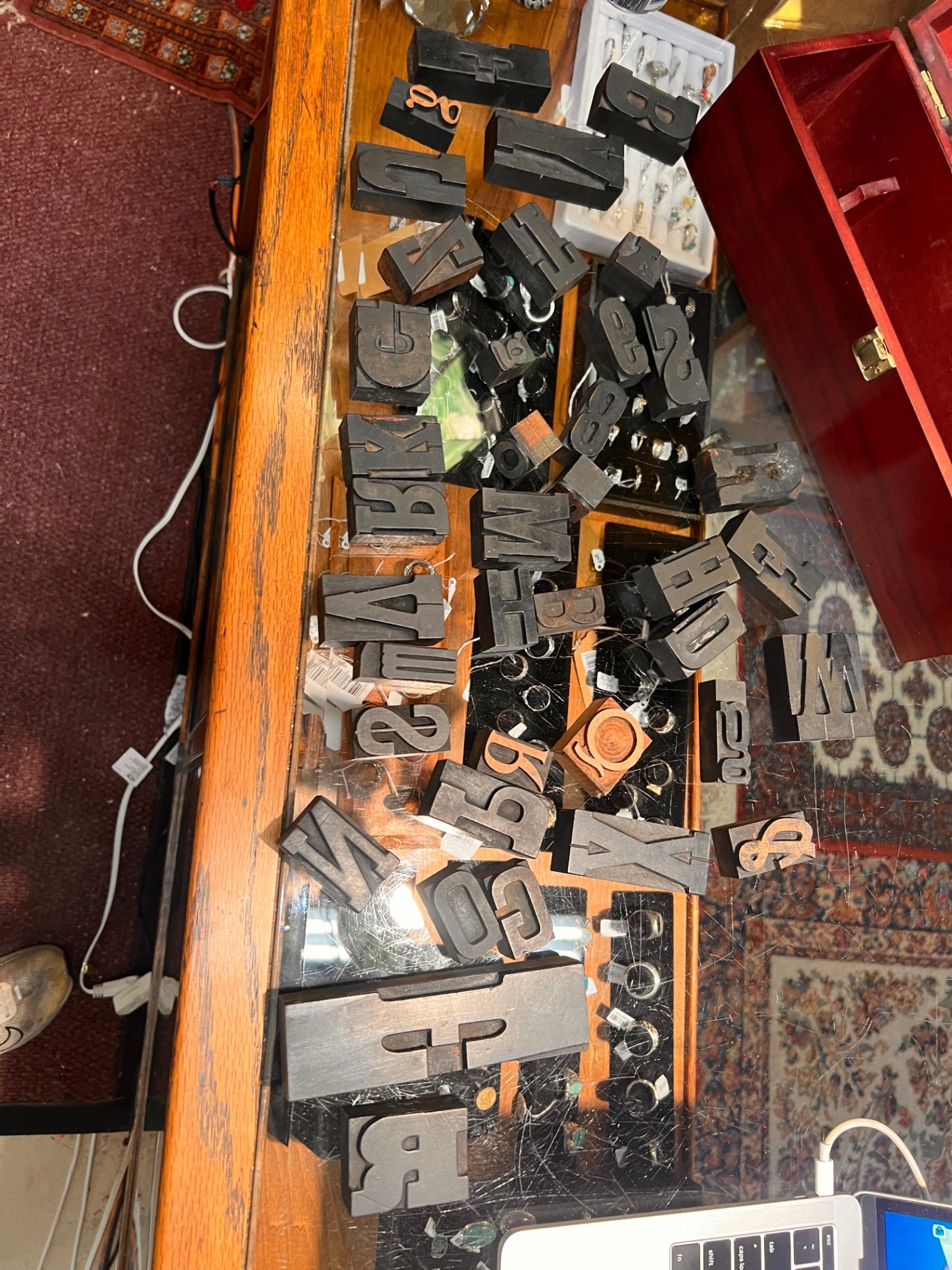 Antique Wood Letterpress Type Set in Box – Mixed Fonts & Sizes, Early 1900s