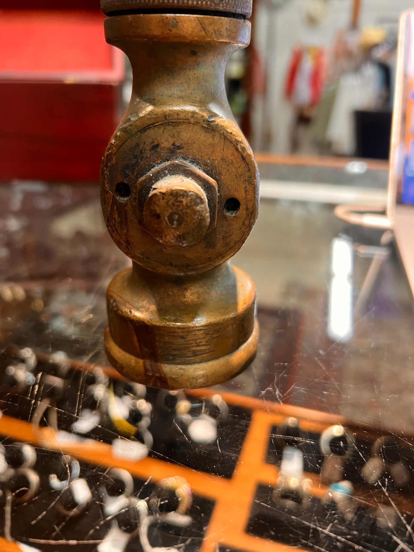 Vintage Brass Fire Hose Nozzle by Allen – Industrial Hydrant Adapter, Early-Mid 20th Century