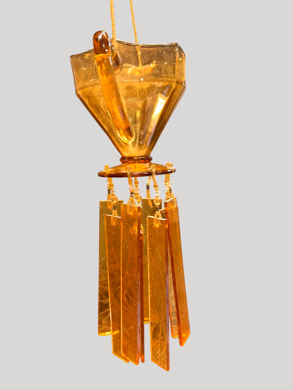 Vintage Amber Tea Cup Boho Sun Catchefr