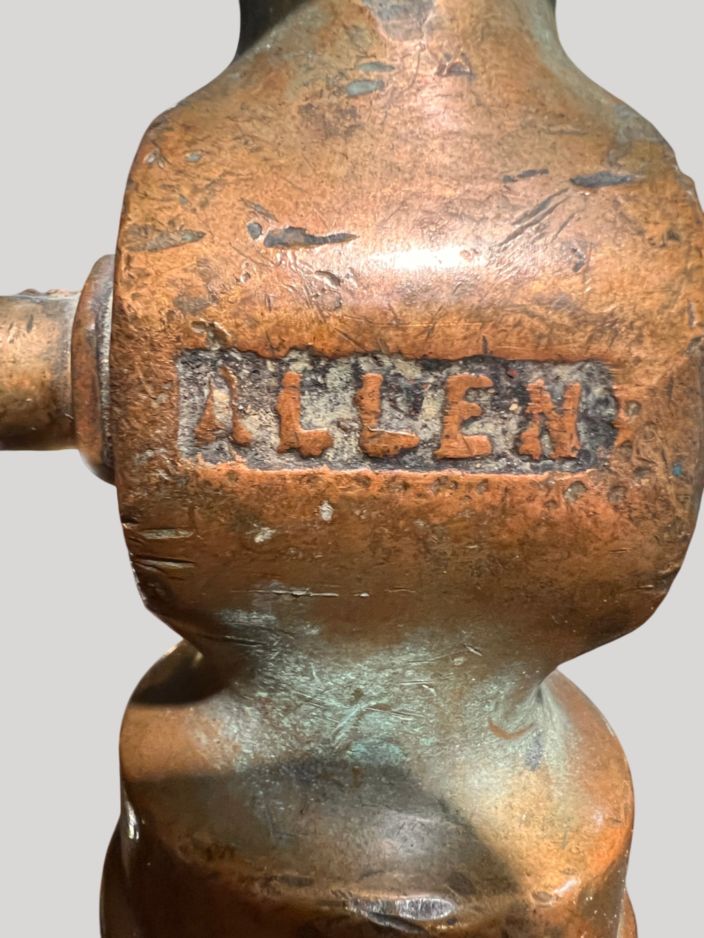 Vintage Brass Fire Hose Nozzle by Allen – Industrial Hydrant Adapter, Early-Mid 20th Century