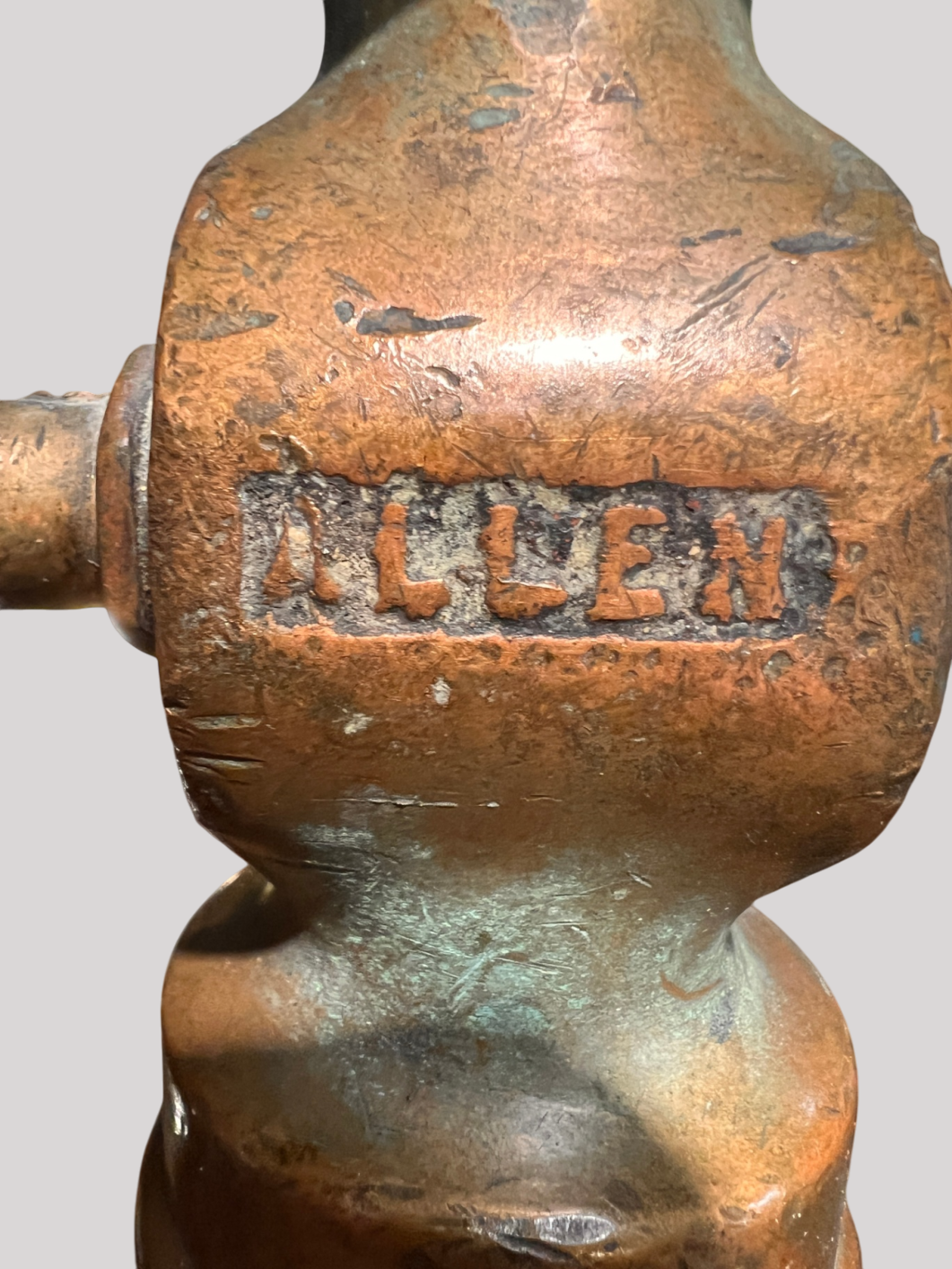 Vintage Brass Fire Hose Nozzle by Allen – Industrial Hydrant Adapter, Early-Mid 20th Century