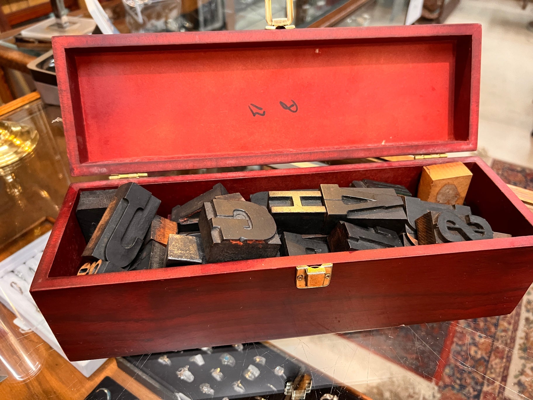 Antique Wood Letterpress Type Set in Box – Mixed Fonts & Sizes, Early 1900s