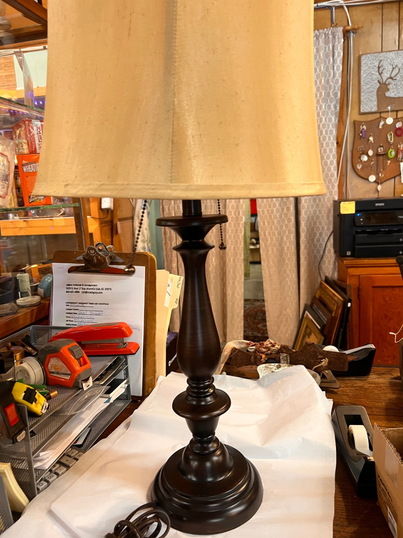 Dark Brown Wood Lamp