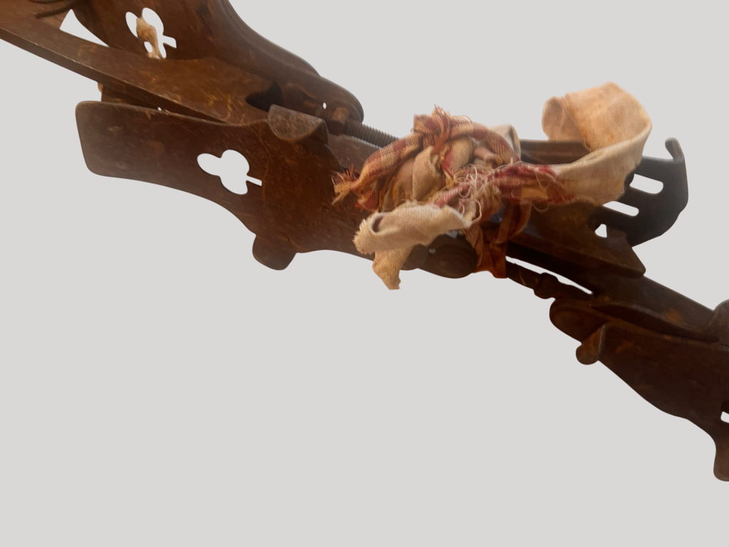 Victorian Cast Iron Clamp-On Ice Skates – Ornate Cutout Design – 19th Century