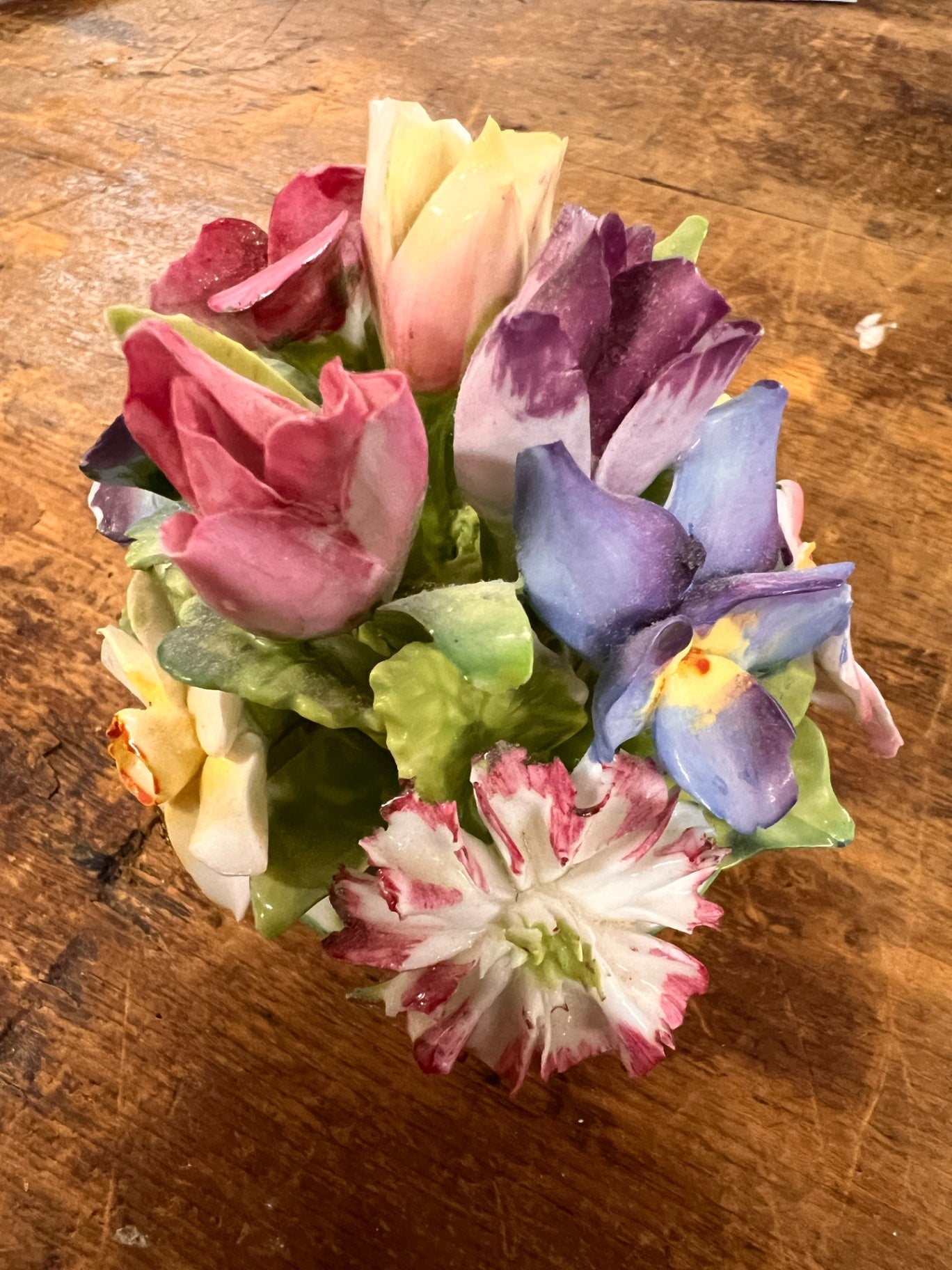 Crown Staffordshire Fine Bone China Hand-Painted Floral Posy – England, c.1950s
