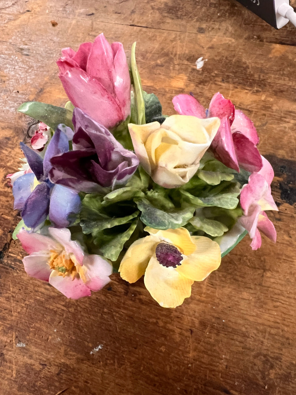 Crown Staffordshire Fine Bone China Hand-Painted Floral Posy – England, c.1950s