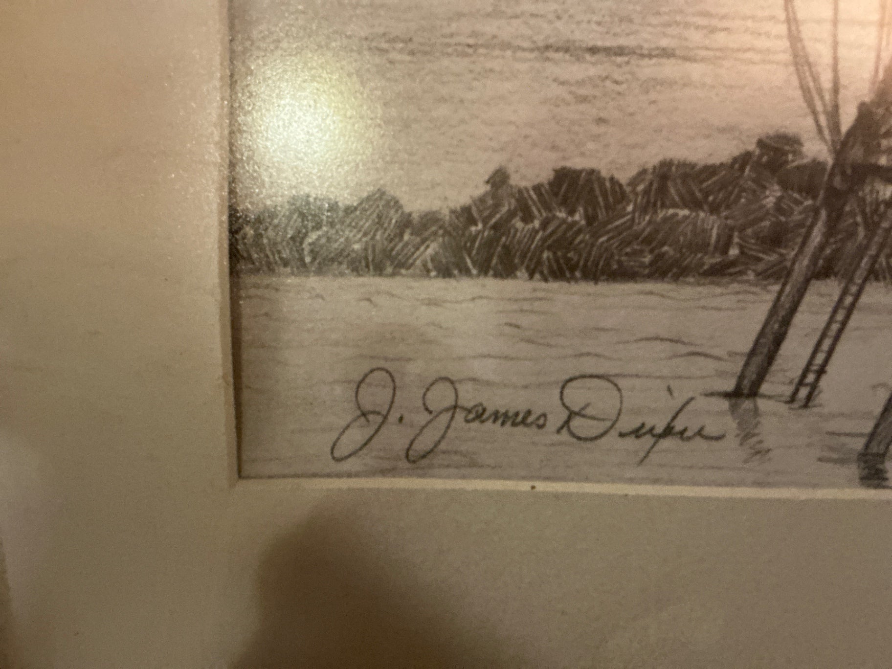 Drum Point Light Lithograph