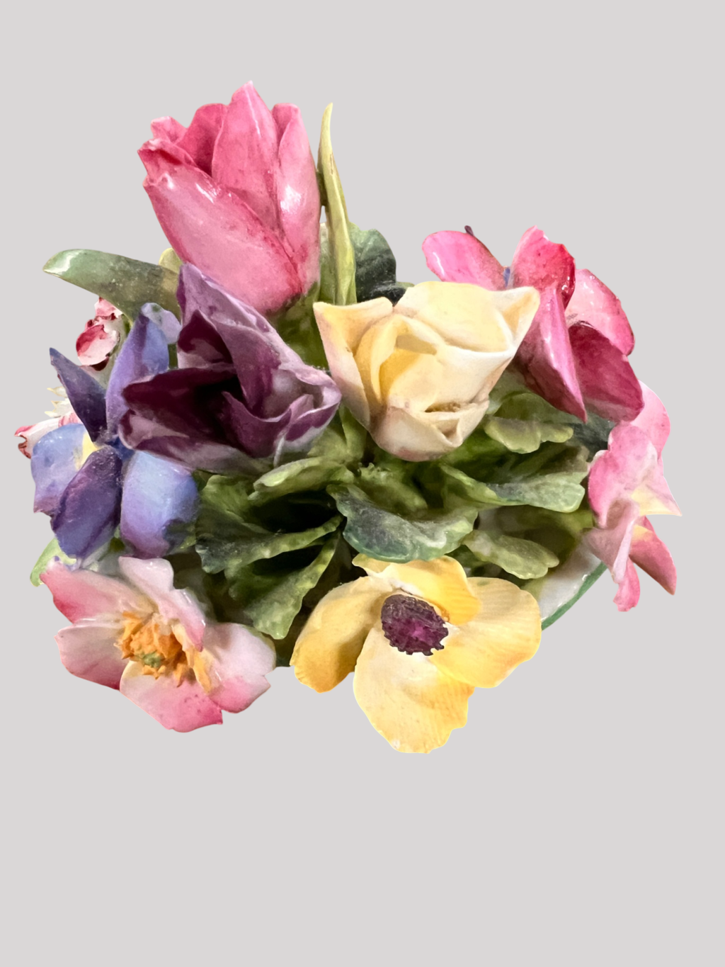 Crown Staffordshire Fine Bone China Hand-Painted Floral Posy – England, c.1950s