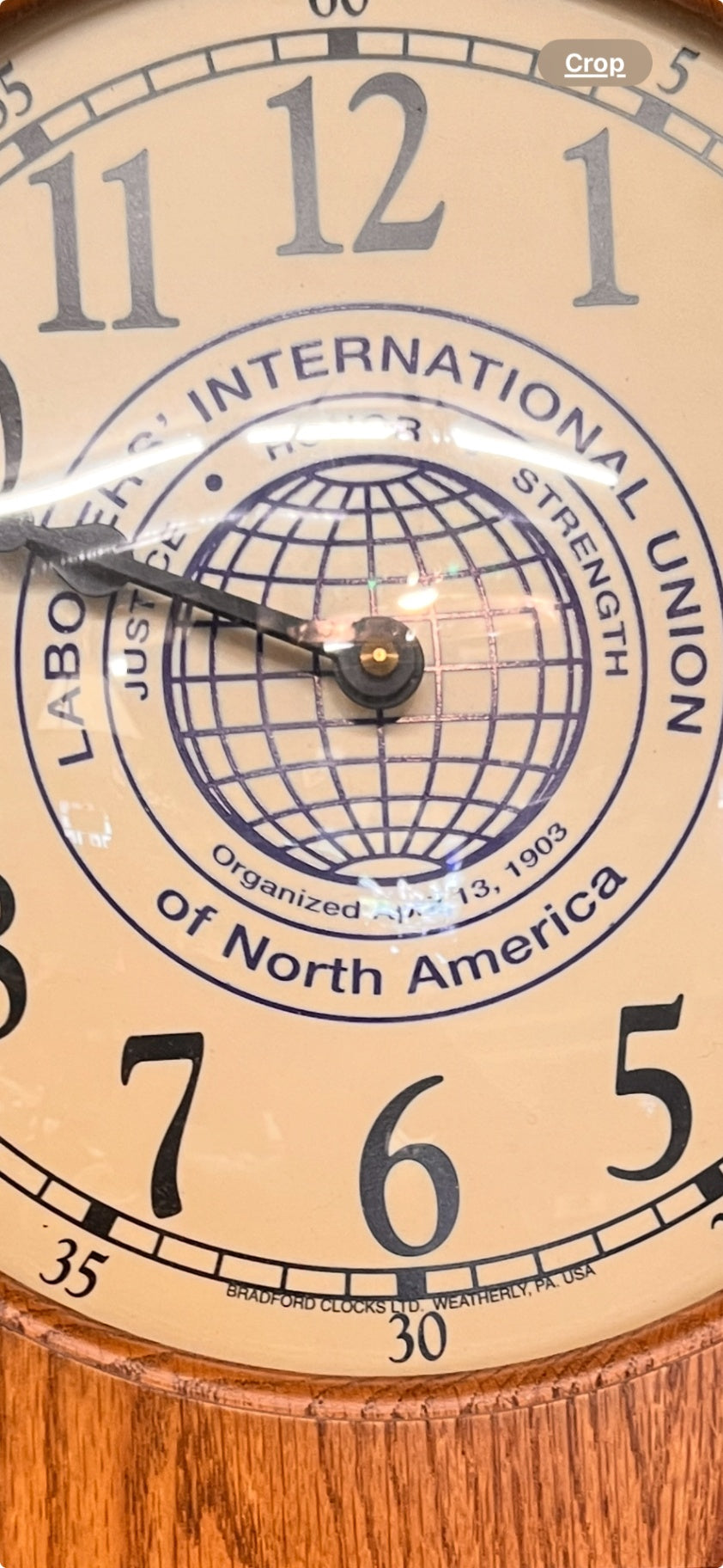 Bradford Clocks Ltd. “Regulator” Wall Clock with Laborers’ International Union of North America (LIUNA) logo