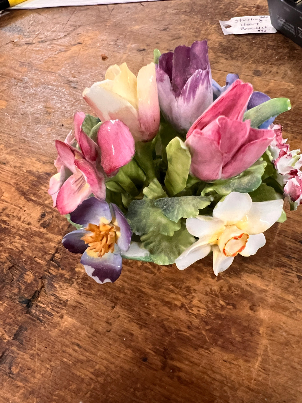 Crown Staffordshire Fine Bone China Hand-Painted Floral Posy – England, c.1950s