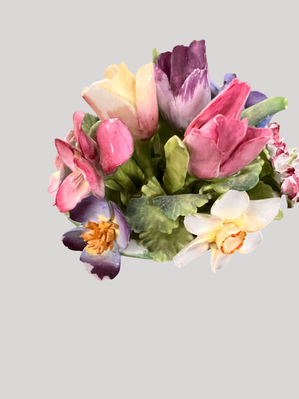 Crown Staffordshire Fine Bone China Hand-Painted Floral Posy – England, c.1950s