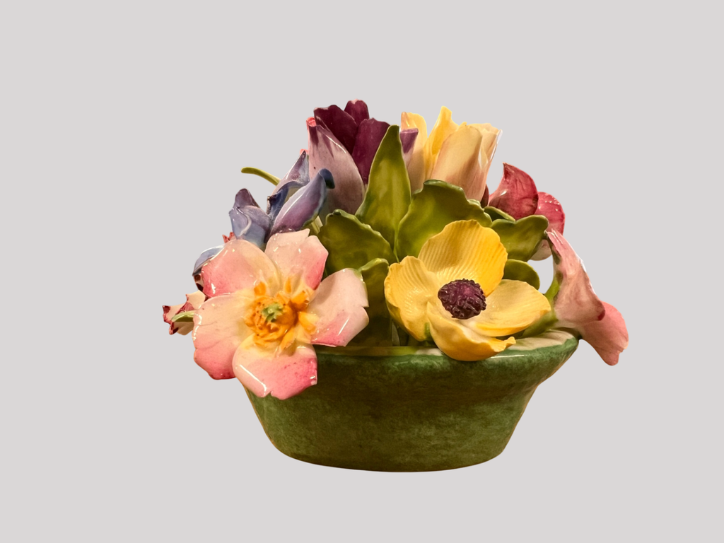 Crown Staffordshire Fine Bone China Hand-Painted Floral Posy – England, c.1950s