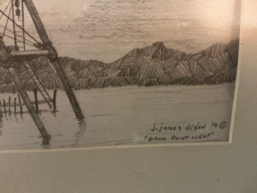 Drum Point Light Lithograph