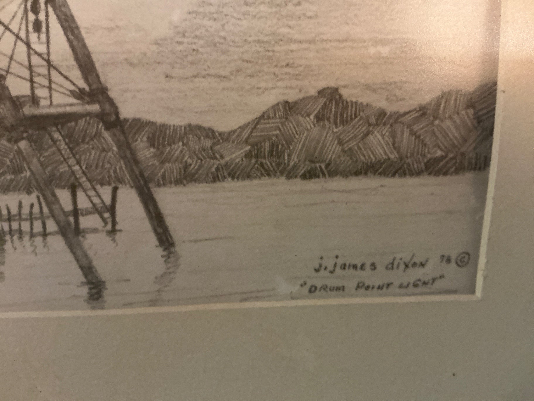 Drum Point Light Lithograph
