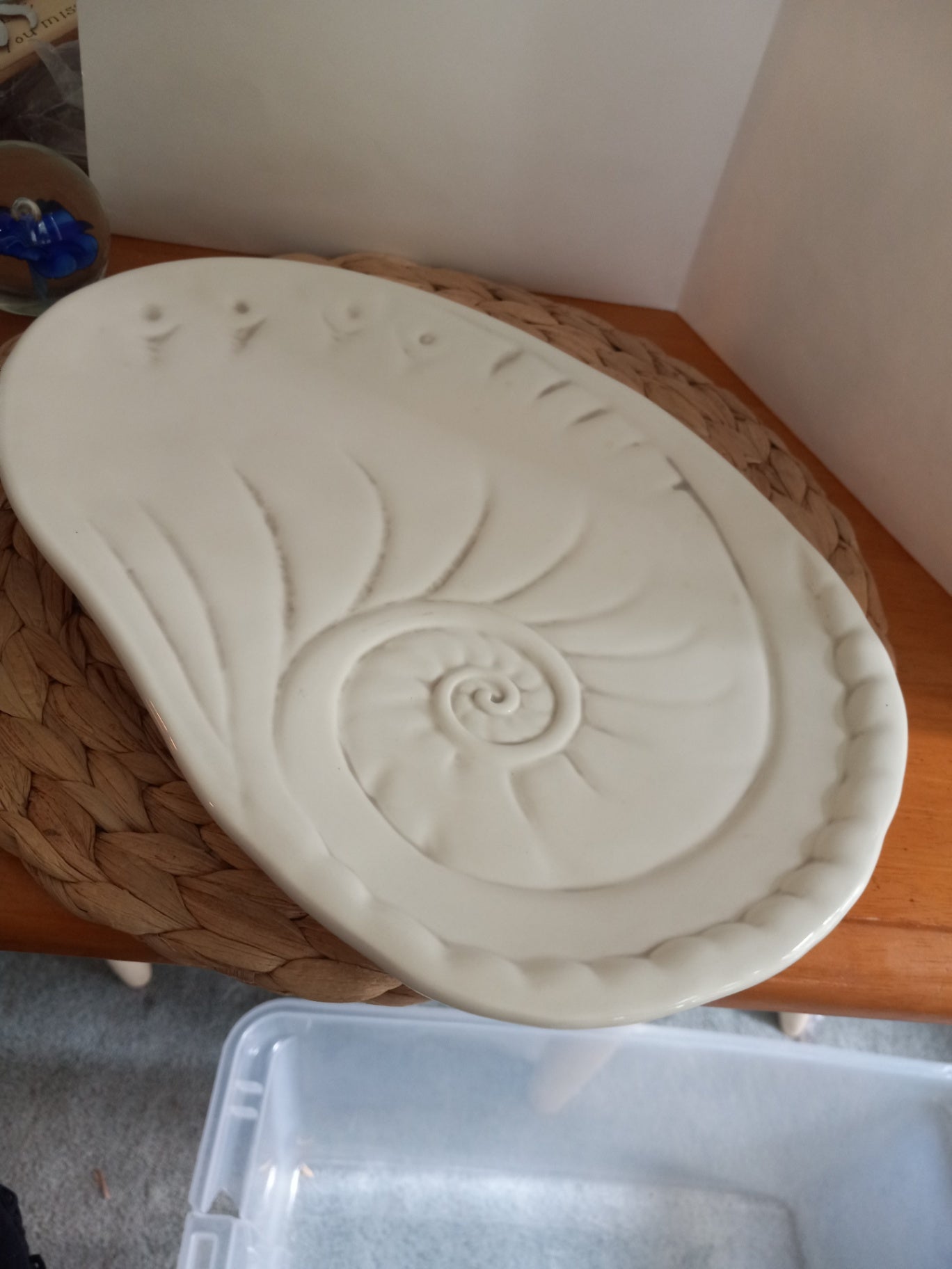 White Ceramic seashell dish