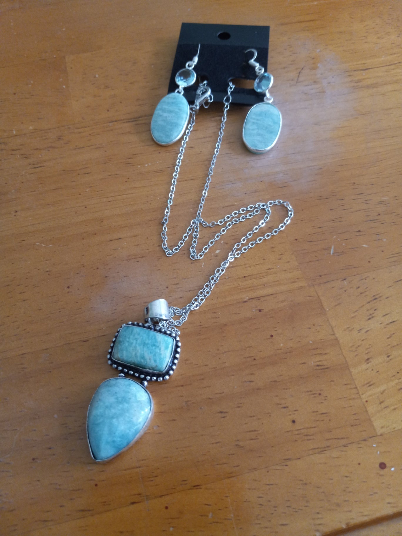 Amazonzite necklace n earrings dsc
