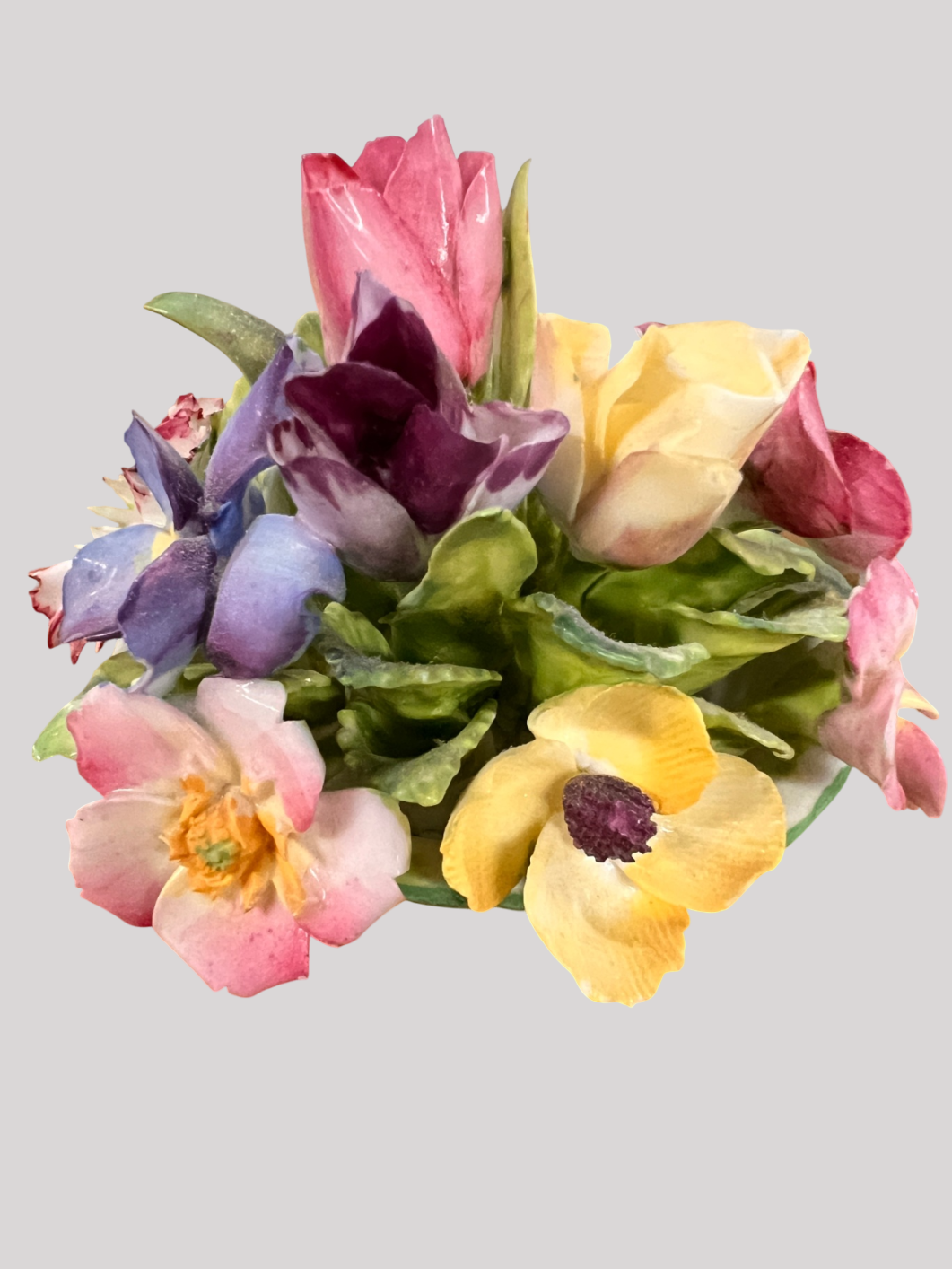 Crown Staffordshire Fine Bone China Hand-Painted Floral Posy – England, c.1950s