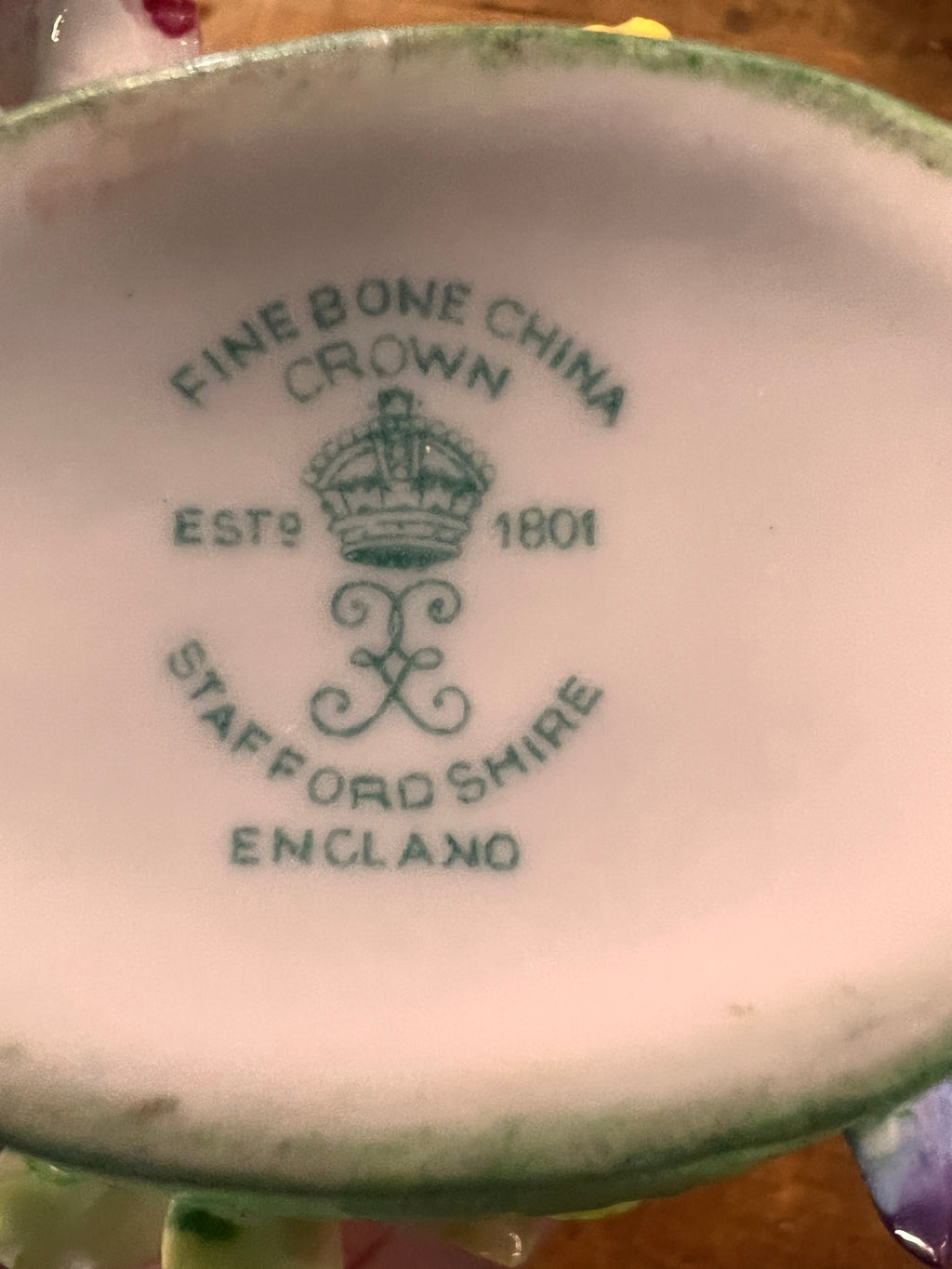 Crown Staffordshire Fine Bone China Hand-Painted Floral Posy – England, c.1950s