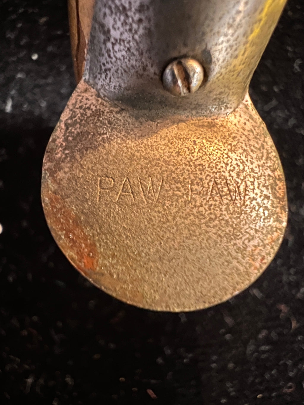 Vintage Paw Paw Jointed Fishing Lure (wood body, painted finish, marked “PAW PAW” on metal lip)