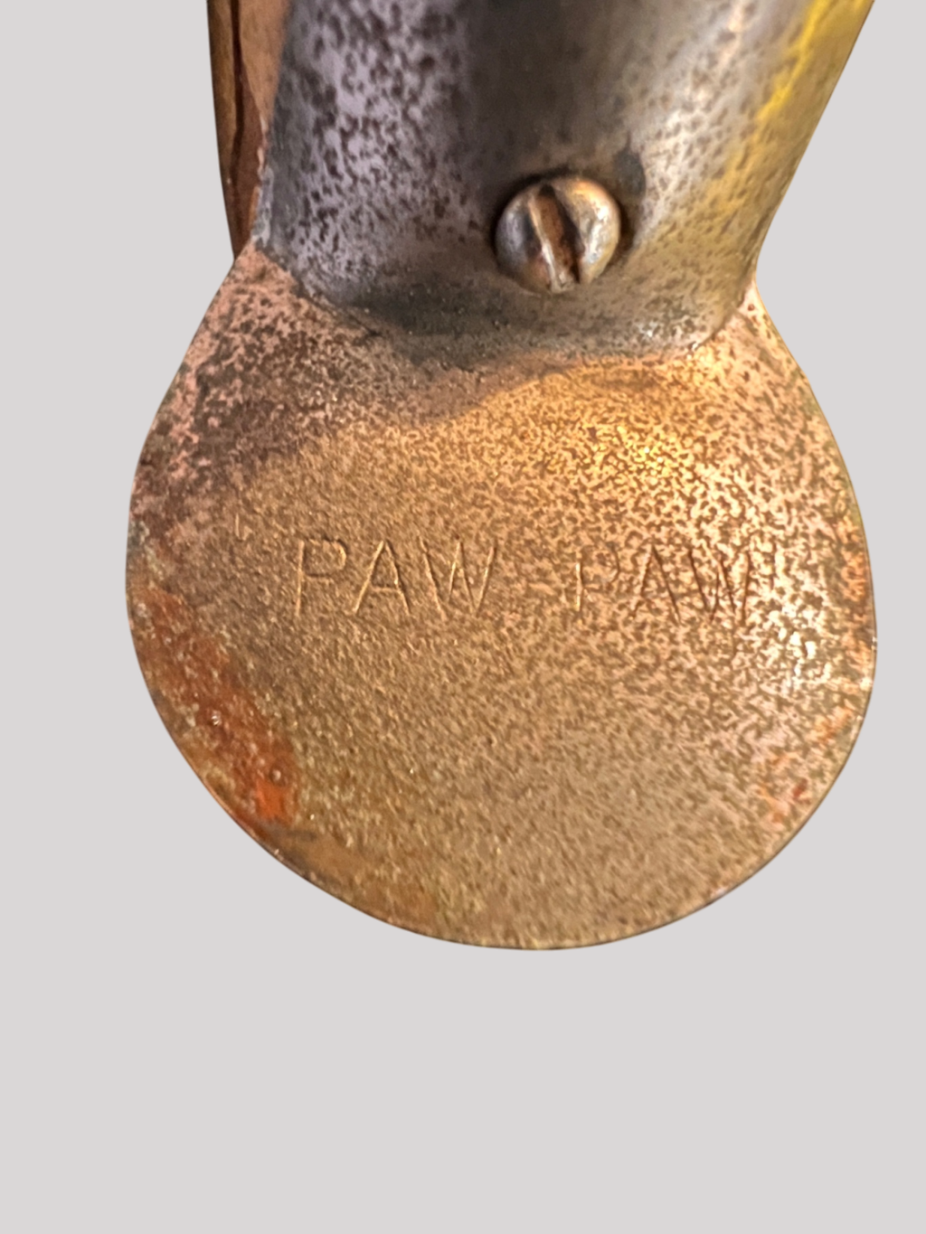 Vintage Paw Paw Jointed Fishing Lure (wood body, painted finish, marked “PAW PAW” on metal lip)