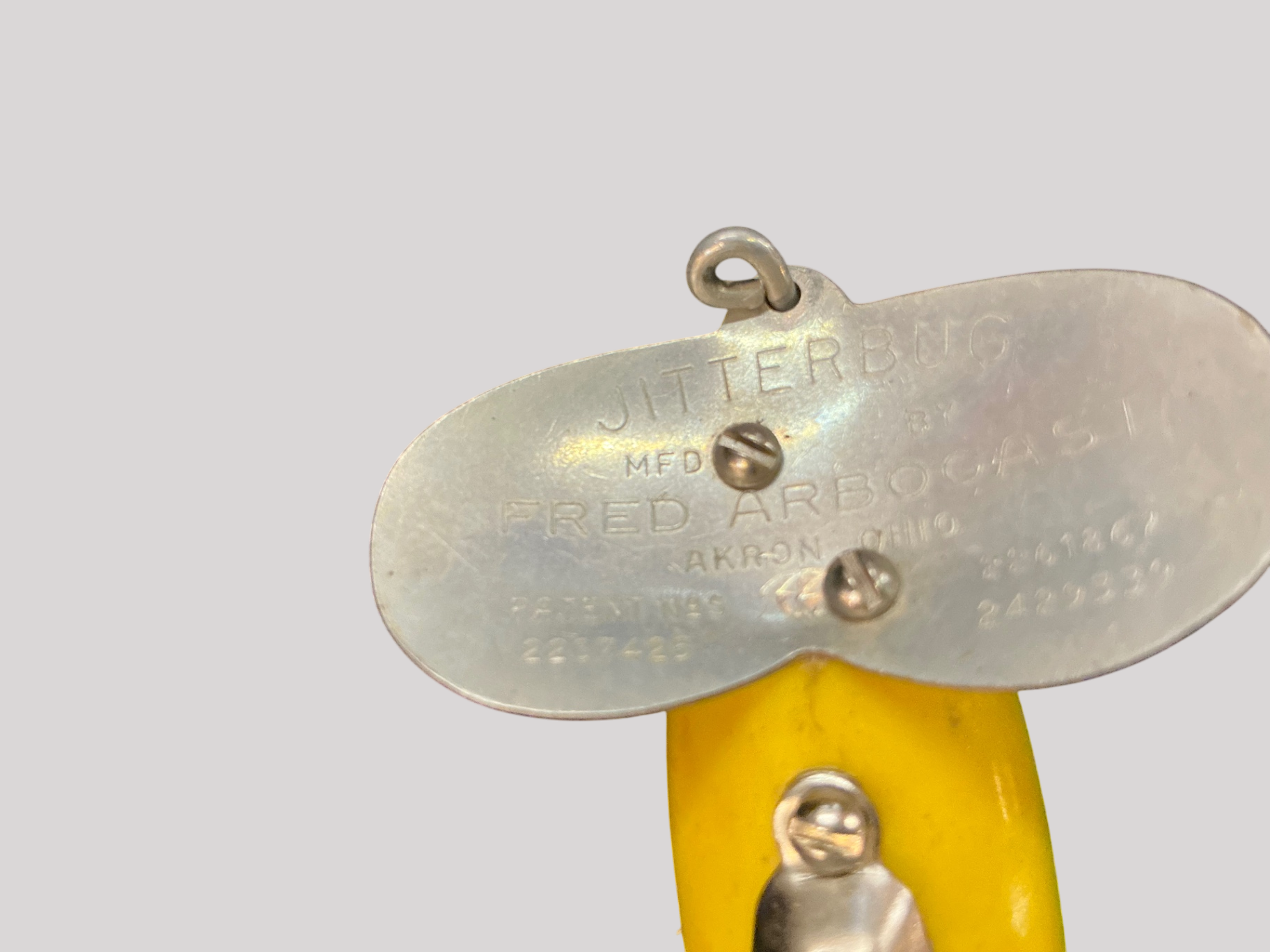 Vintage Fred Arbogast Jitterbug Topwater Lure – Frog Pattern – Akron, Ohio
