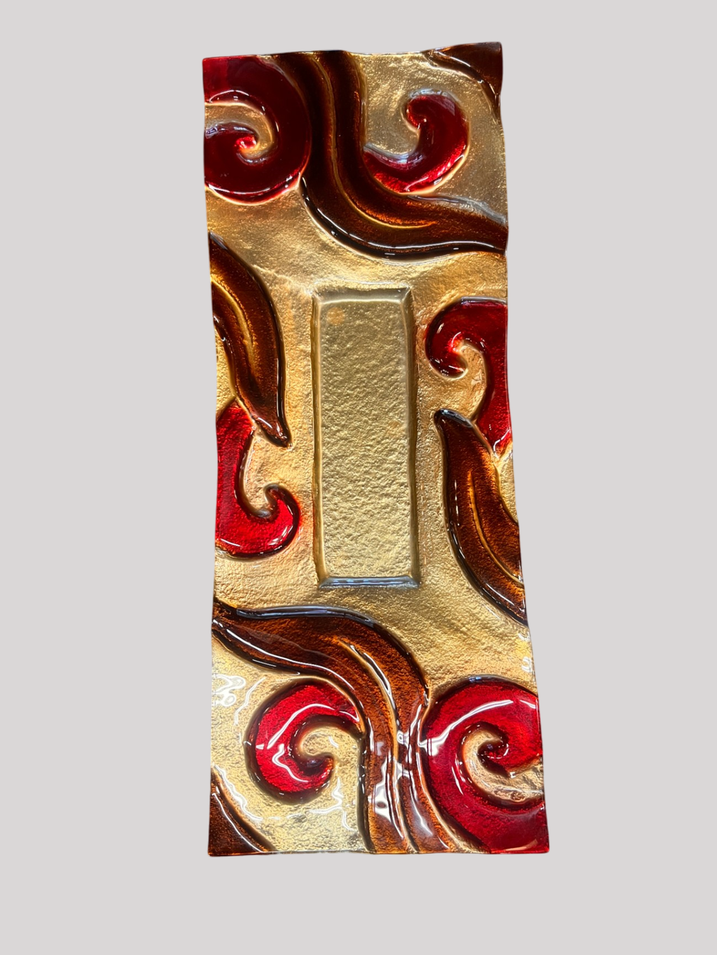 Red and Gold Glass Tray