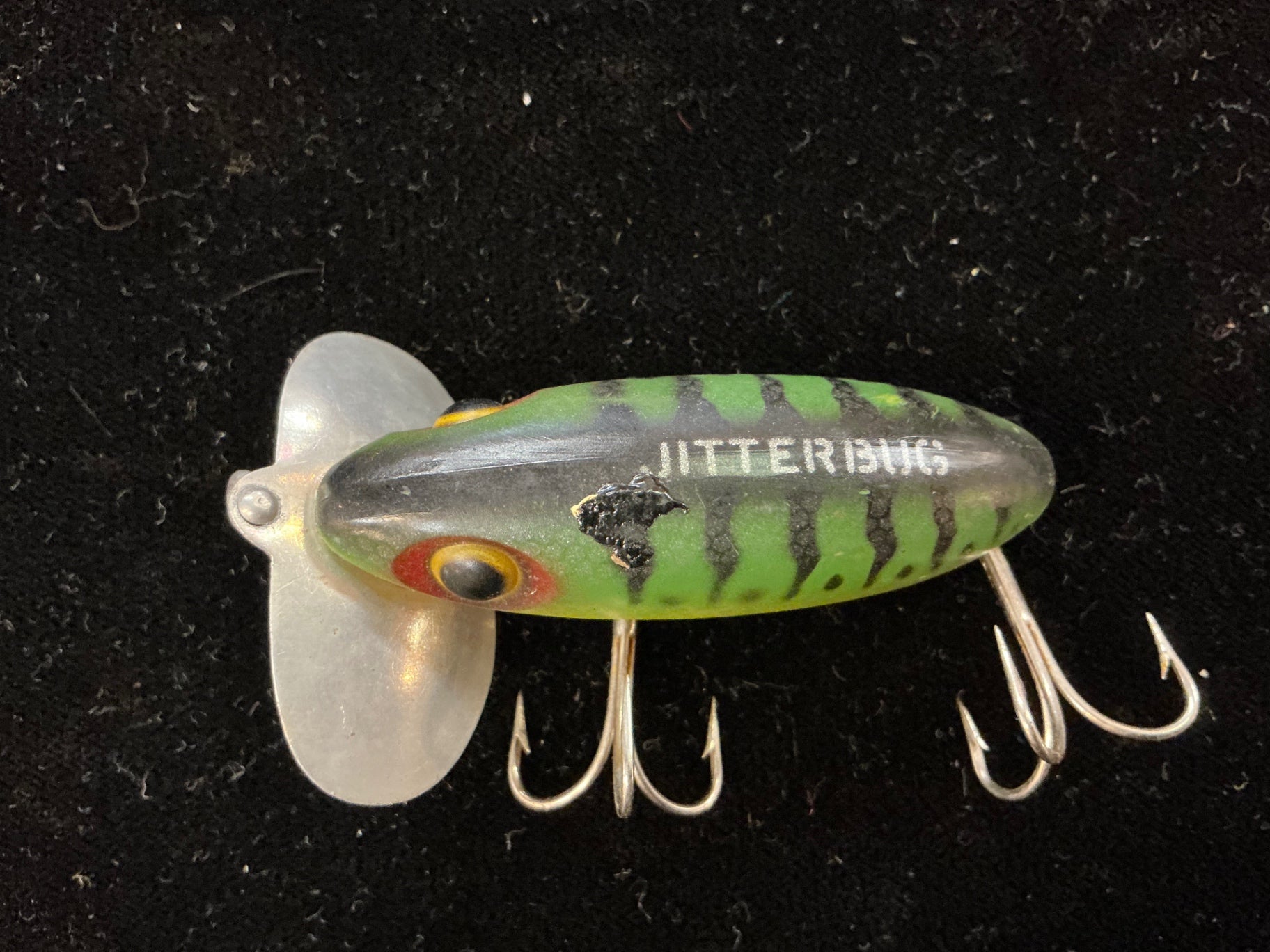 Vintage Fred Arbogast Jitterbug Topwater Lure – Frog Pattern – Akron, Ohio