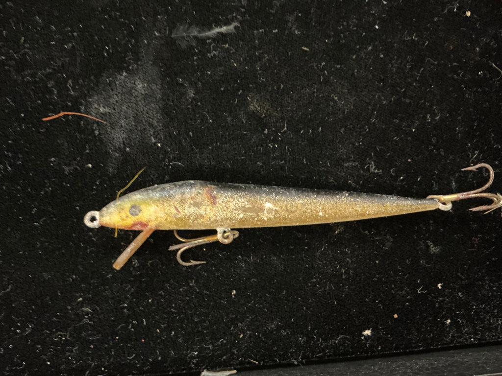 Vintage Rapala Floating Minnow Fishing Lure – Silver/Gold Finish – 3-Hook Design