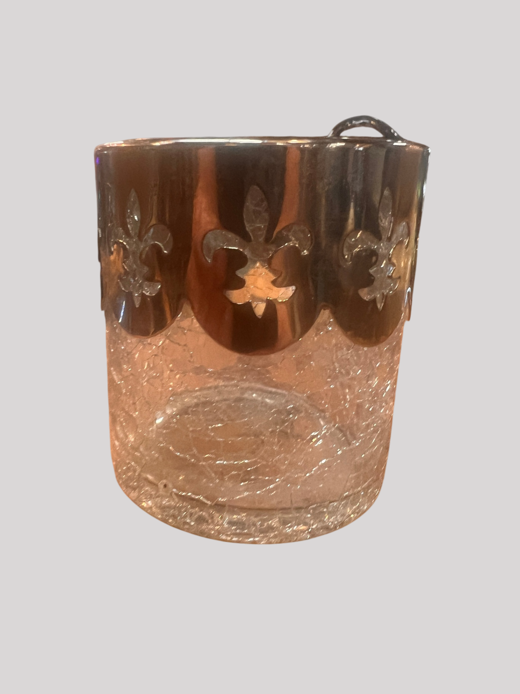 Silver Candle Votives Set of 12 Crackle Glass