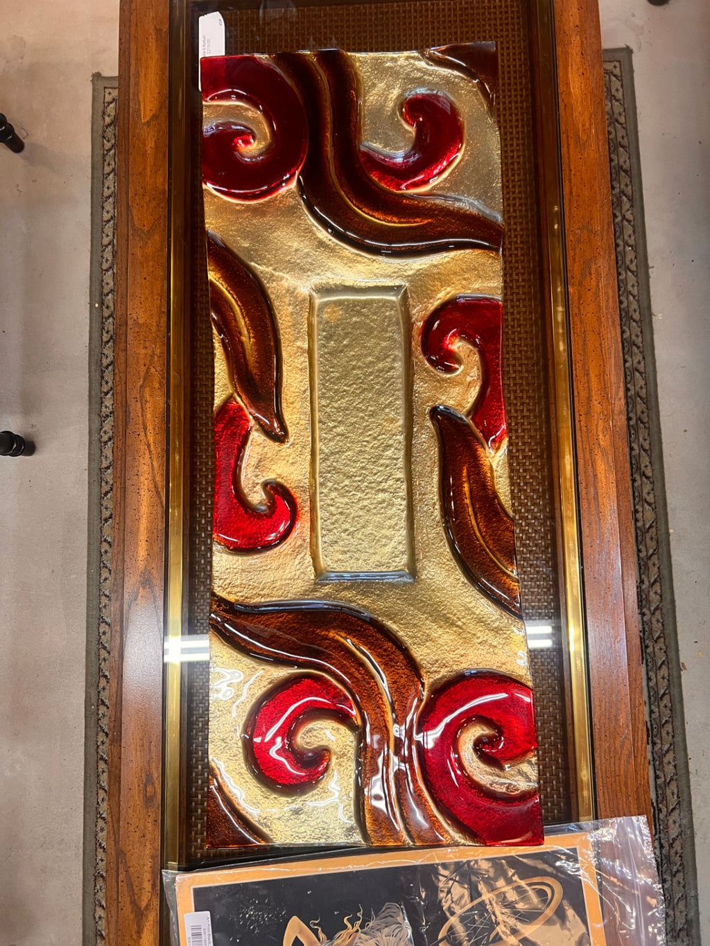 Red and Gold Glass Tray