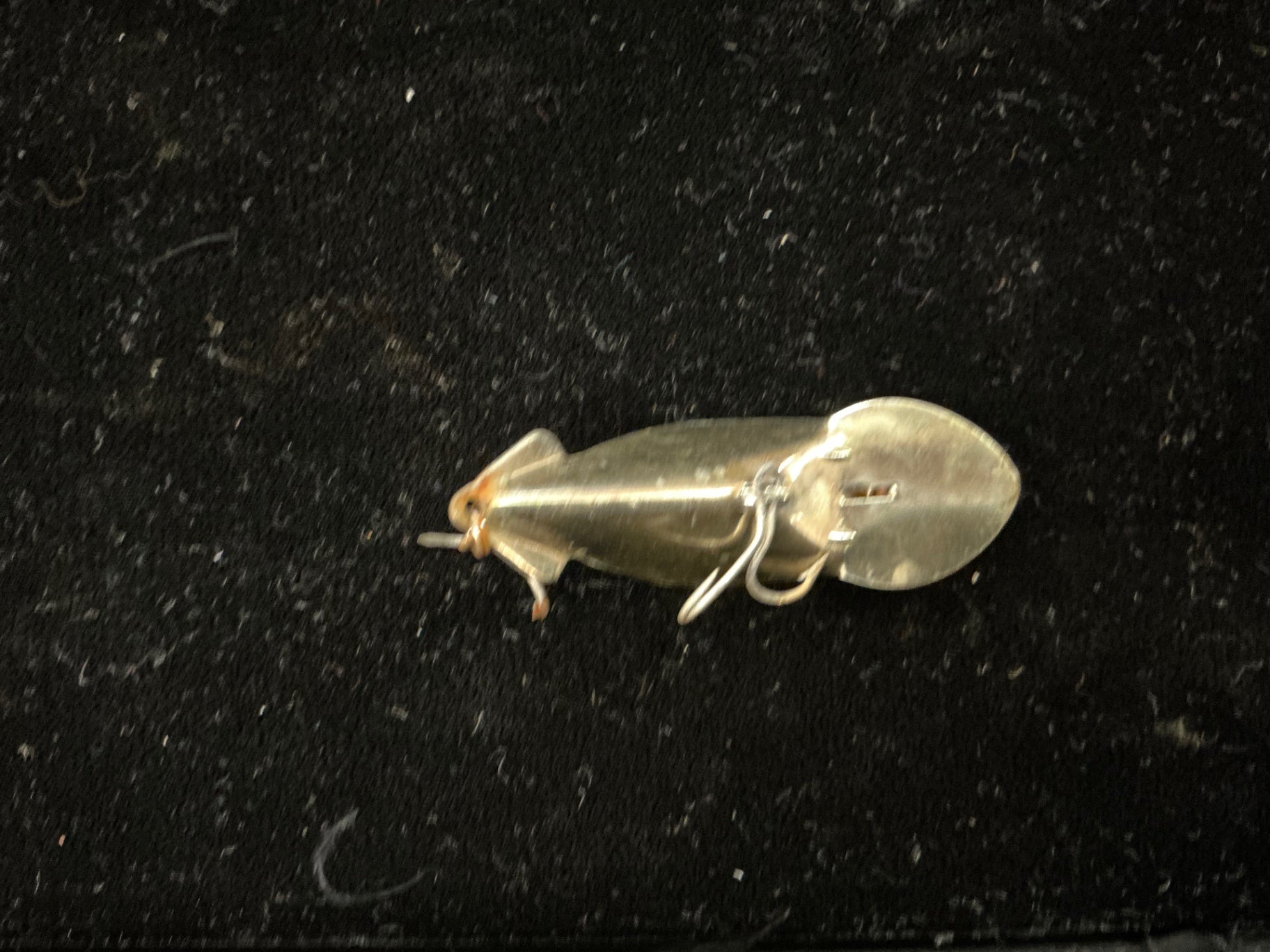 Vintage Silver Metal Diving Spoon Lure – Curved Fin Design with Treble Hook – Freshwater Fishing Tackle