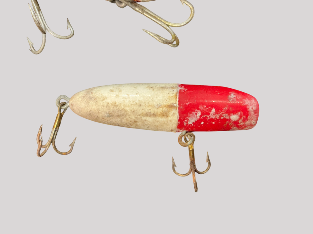 Vintage Red Head/White Wooden Fishing Lure – Unmarked – Circa 1940s–50s