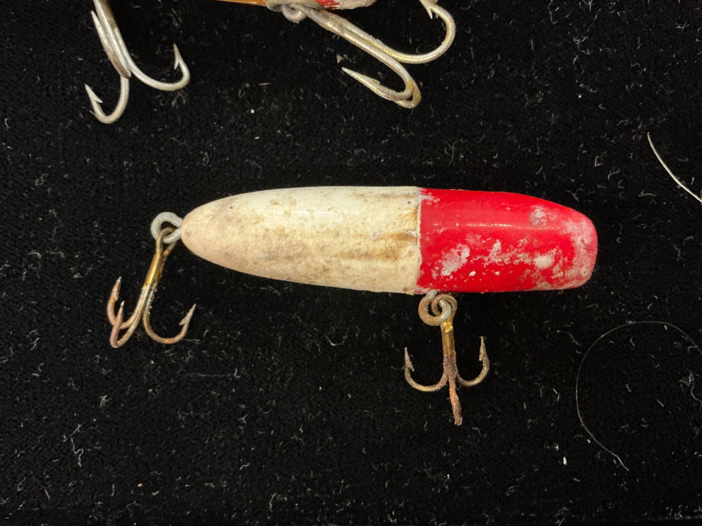 Vintage Red Head/White Wooden Fishing Lure – Unmarked – Circa 1940s–50s