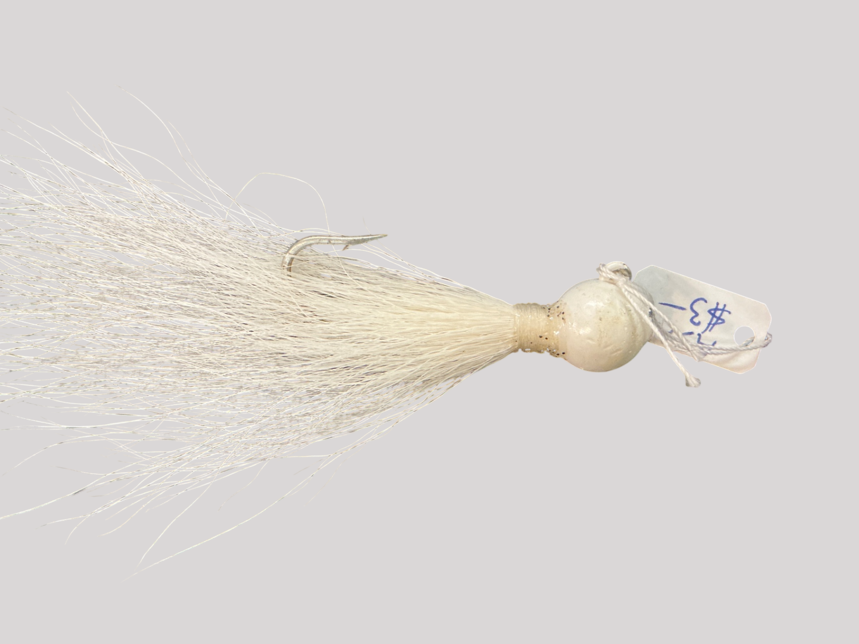 Vintage White Bucktail Jig – Saltwater Surf Casting Lure