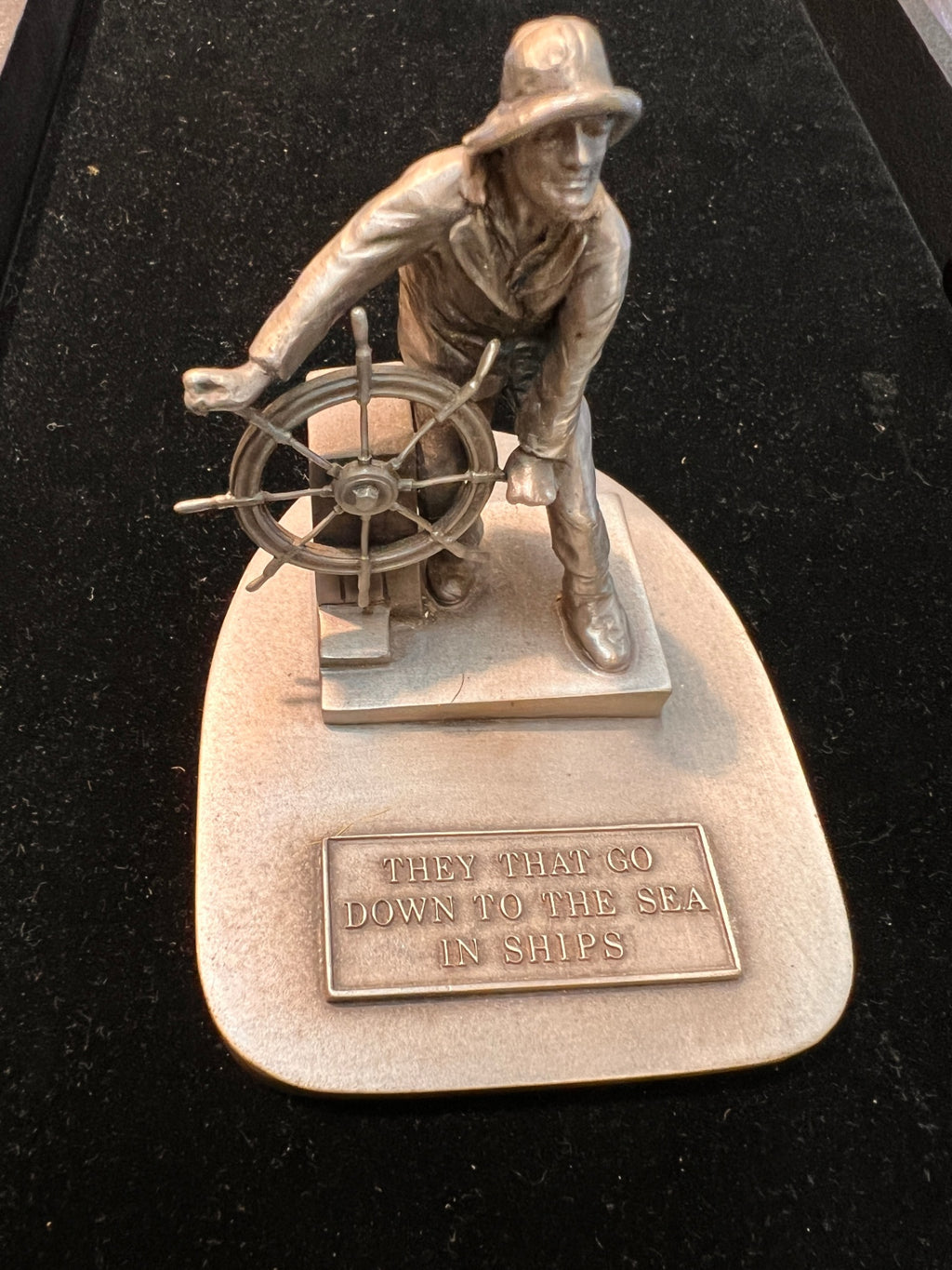 Pewter Sculpture "They That Go Dow To Sea In Ships"