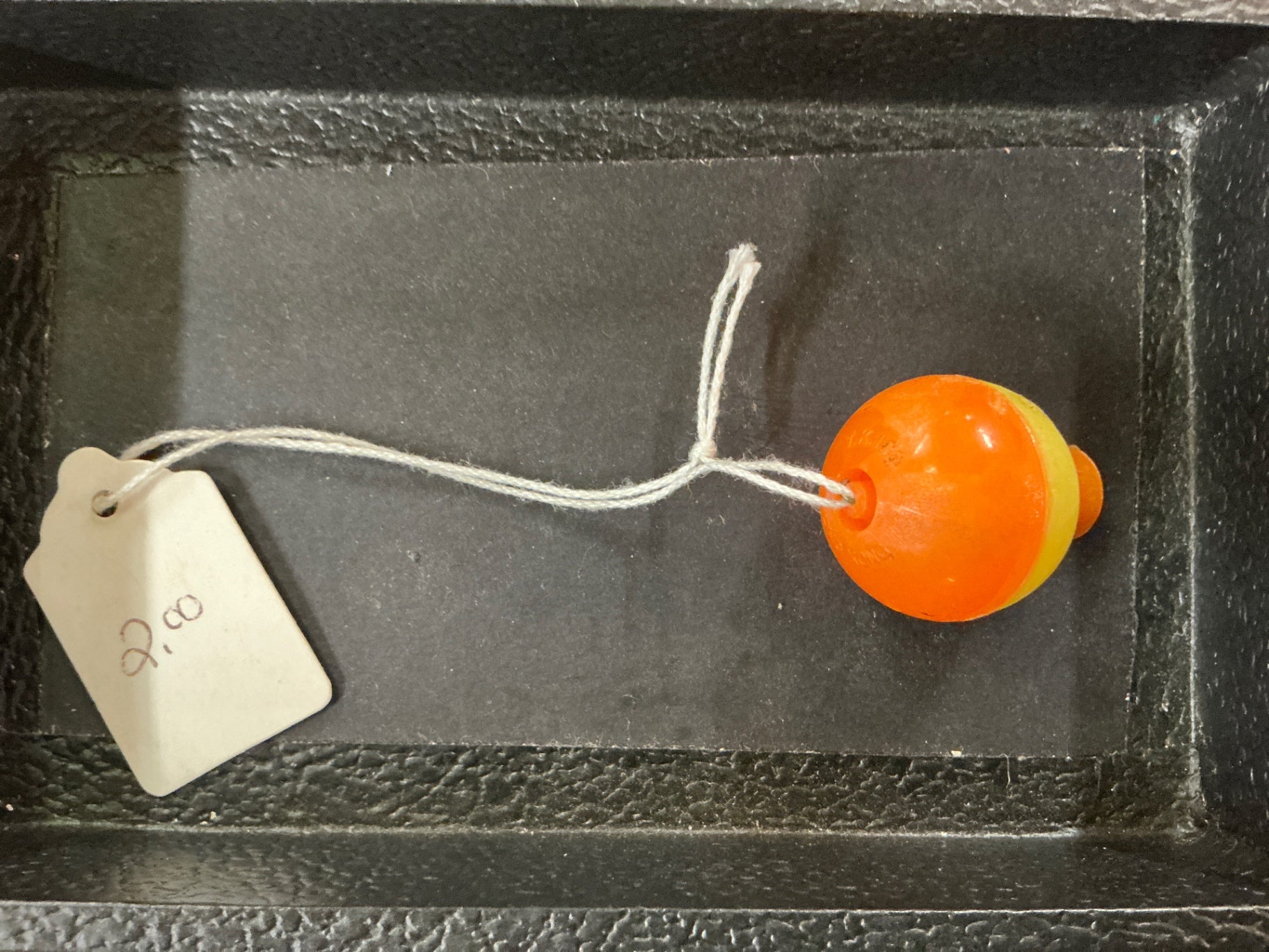 Vintage Red & Yellow Plastic Fishing Bobber – Small Spherical Float