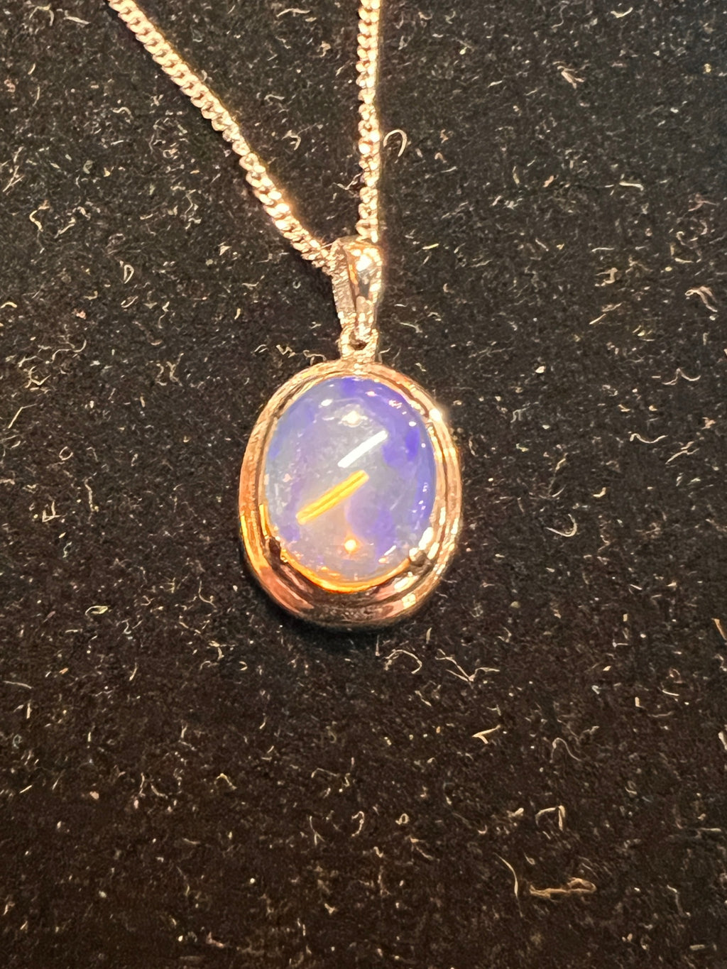 Sterling and Opal  18" Chain and Pendant