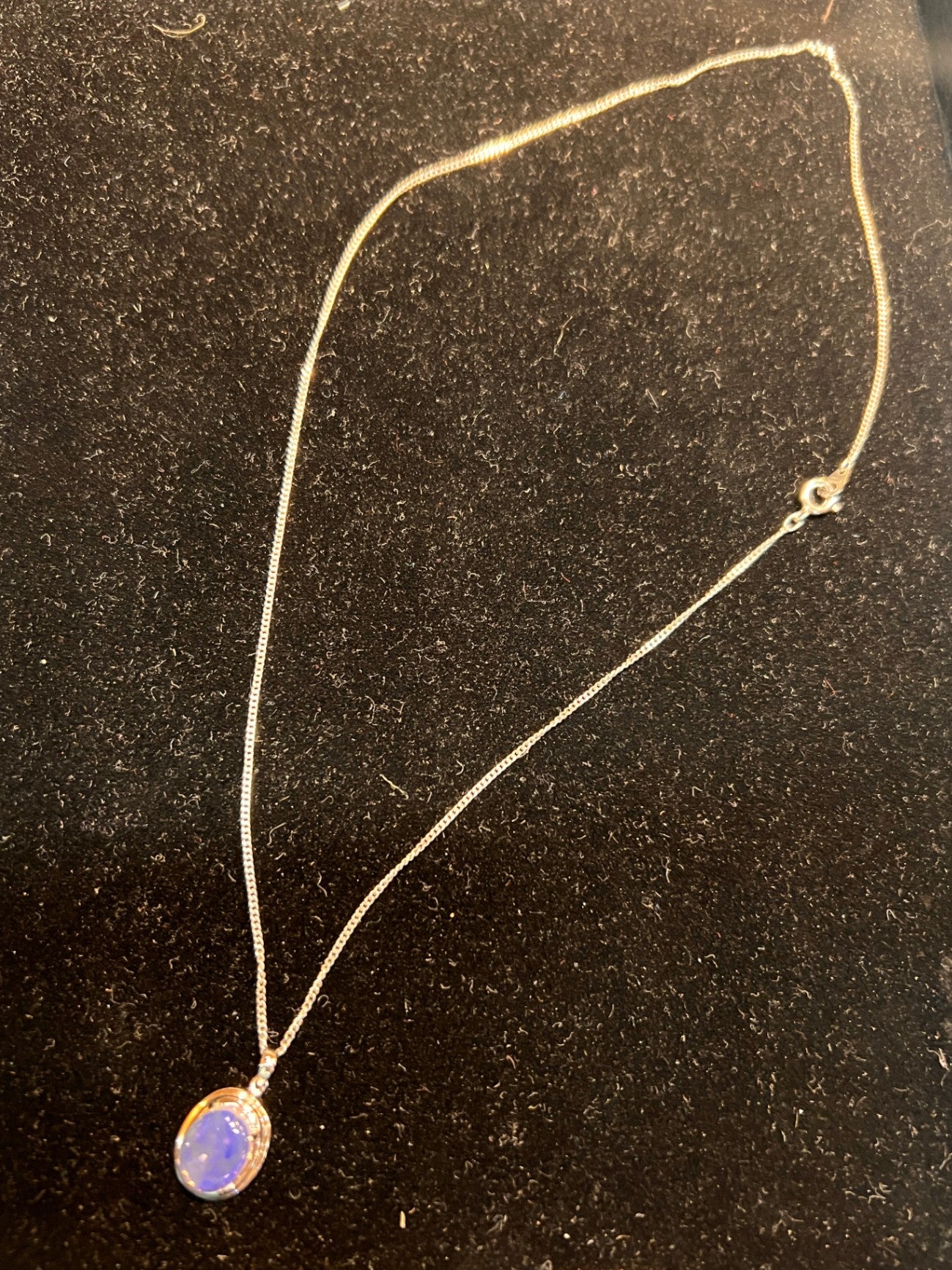 Sterling and Opal  18" Chain and Pendant