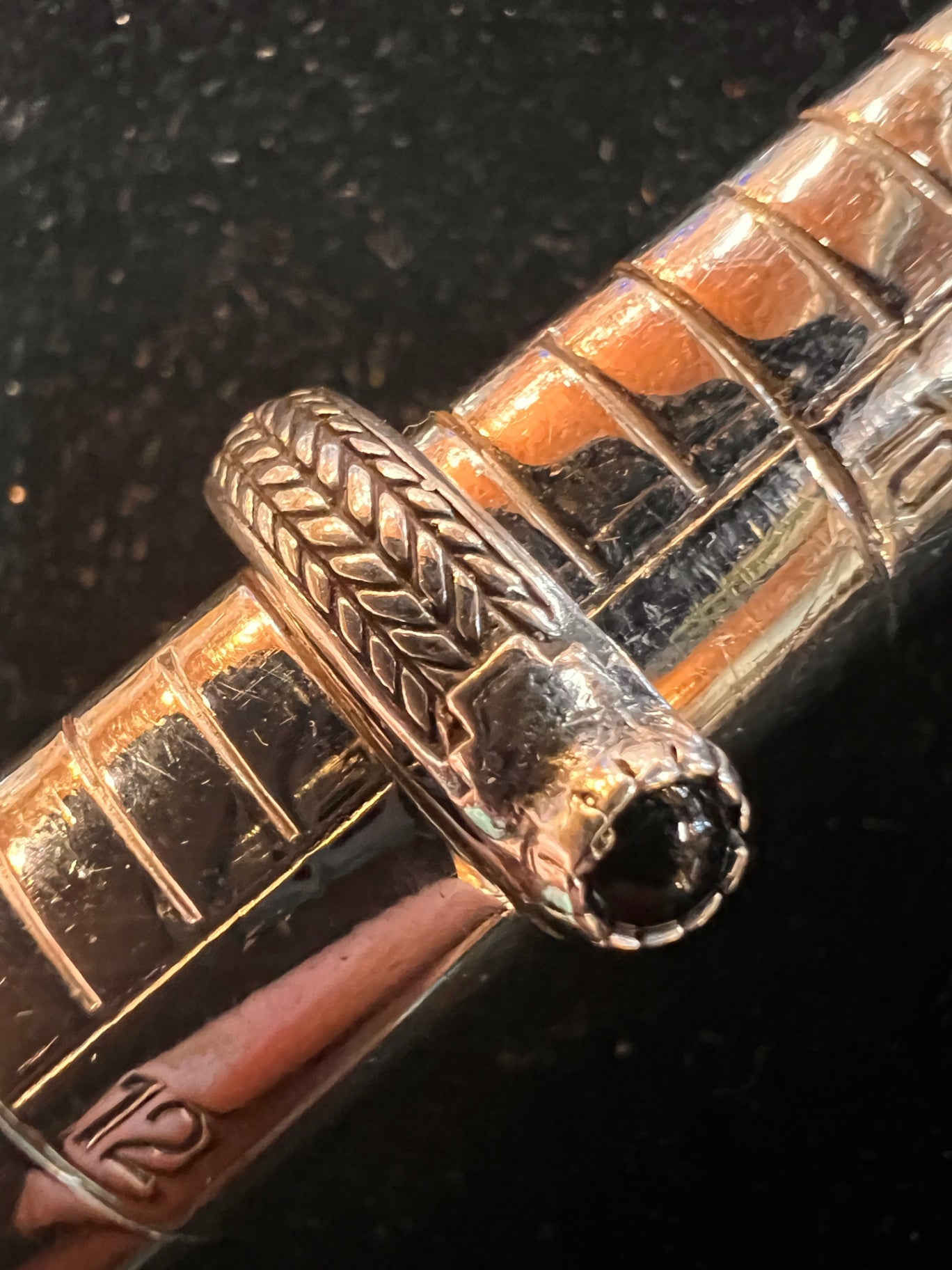 Sterling and Onyx Size 10.5 Ring