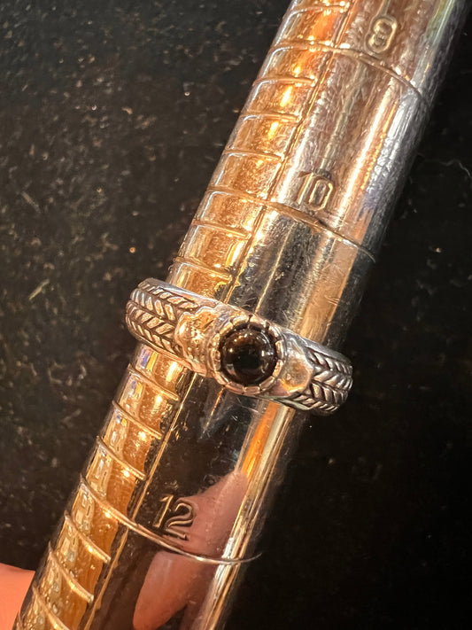 Sterling and Onyx Size 10.5 Ring