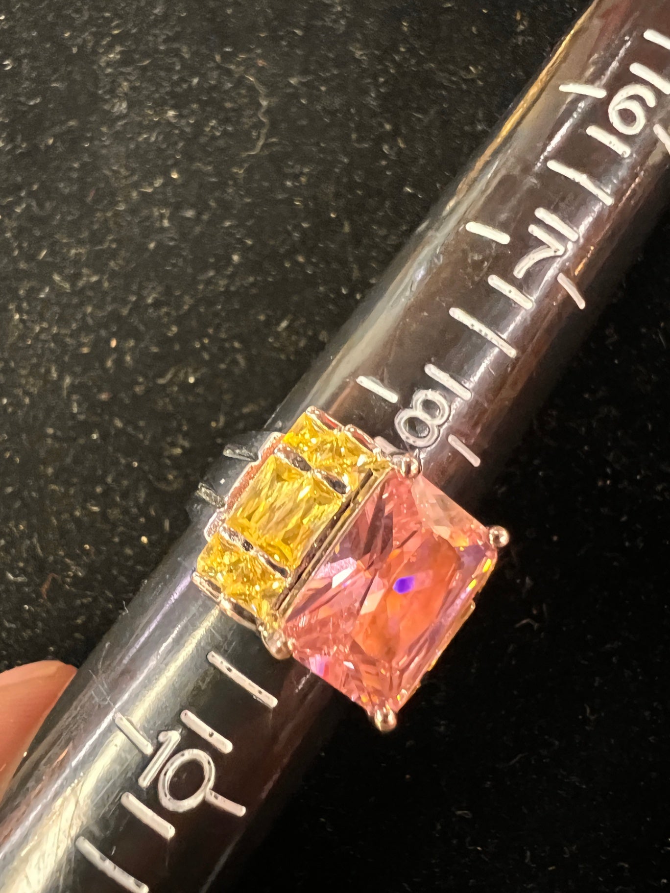 Sterling Size 9  Citrine and Pink Topaz 