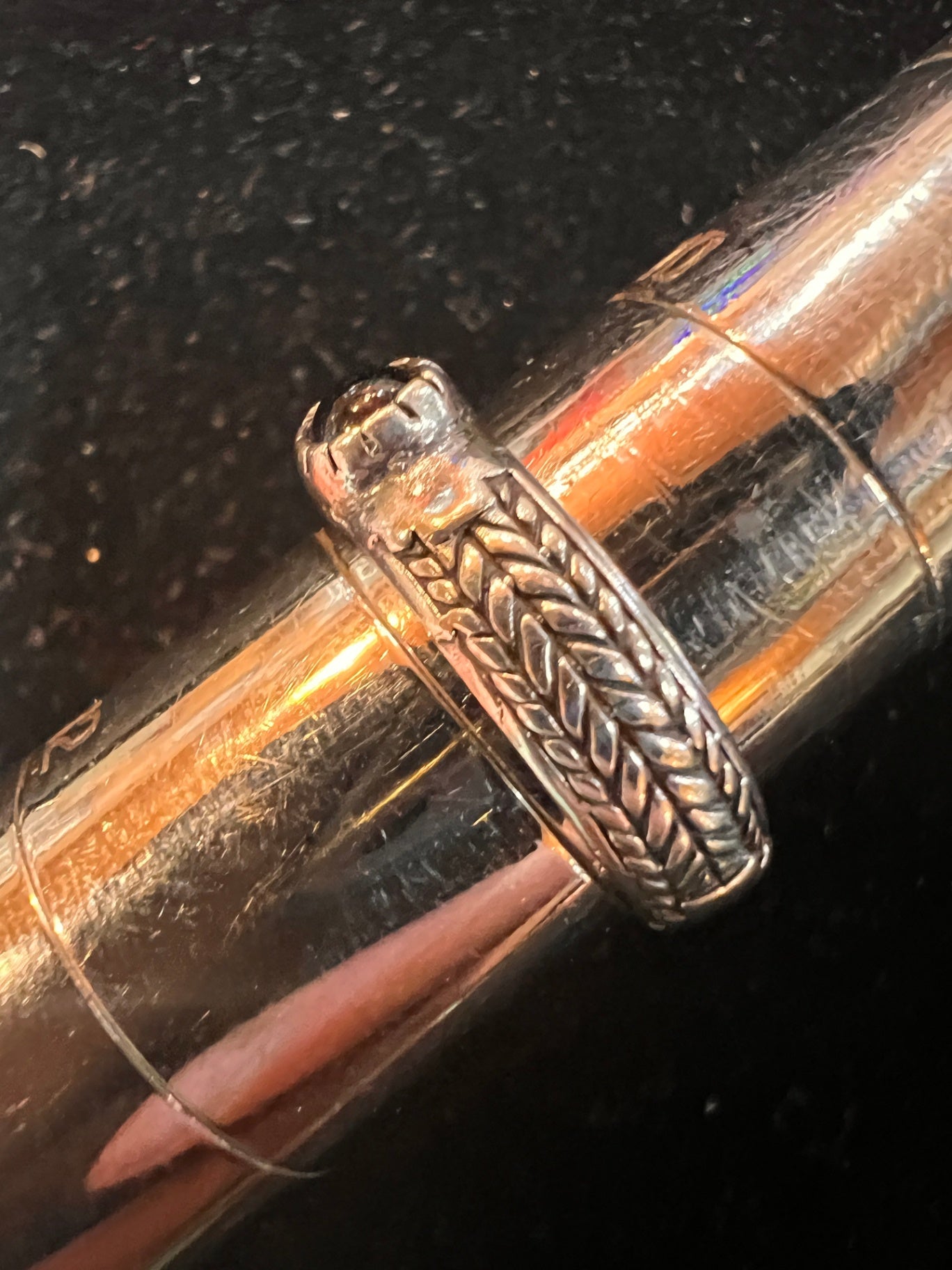 Sterling and Onyx Size 10.5 Ring