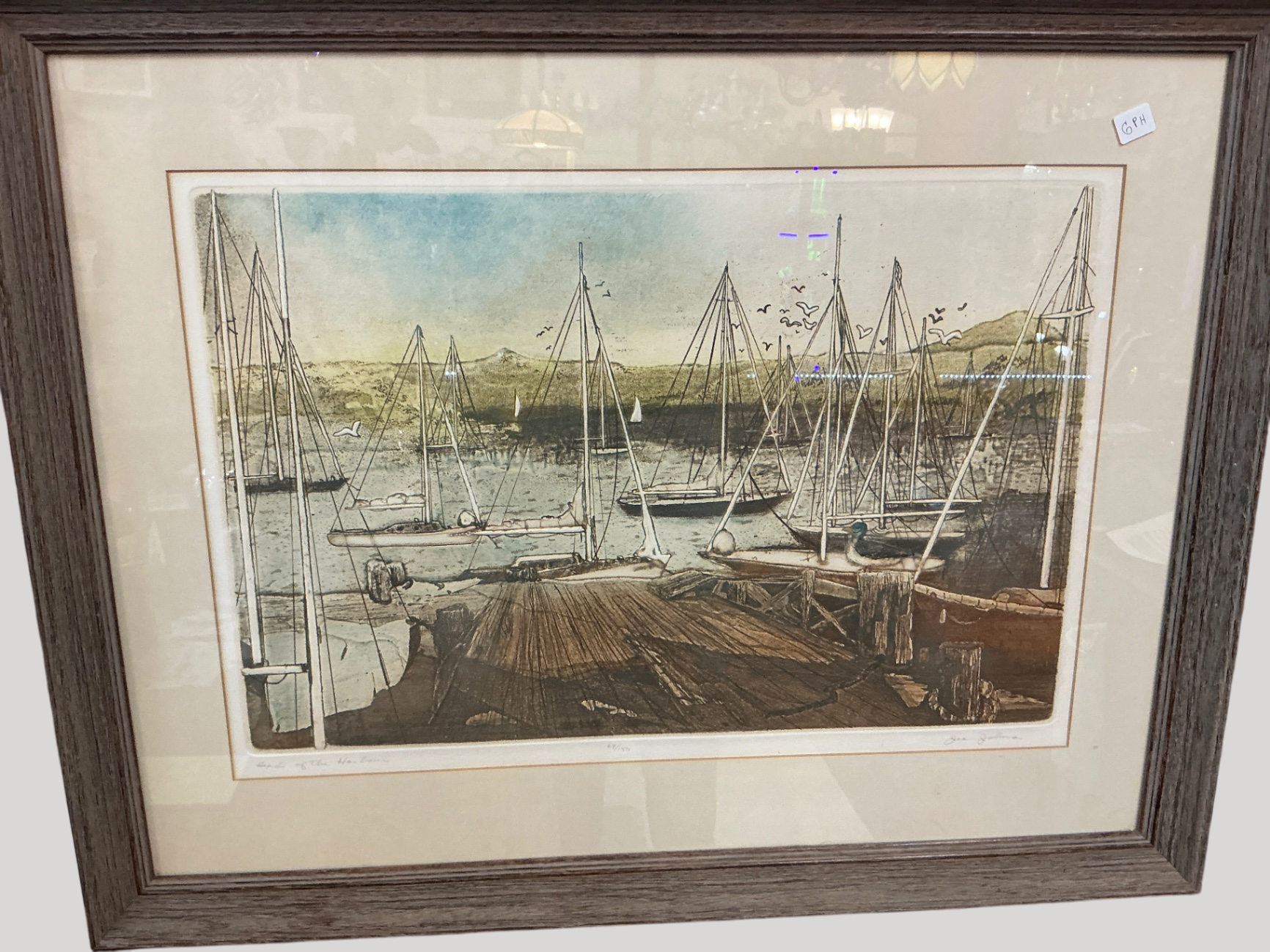 Nautical Lithograph. John John Signed “Head of the Harbour”