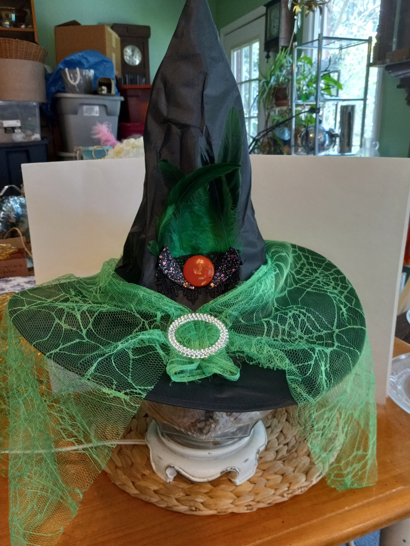 Witch hat grn veil/ orange disk dsc