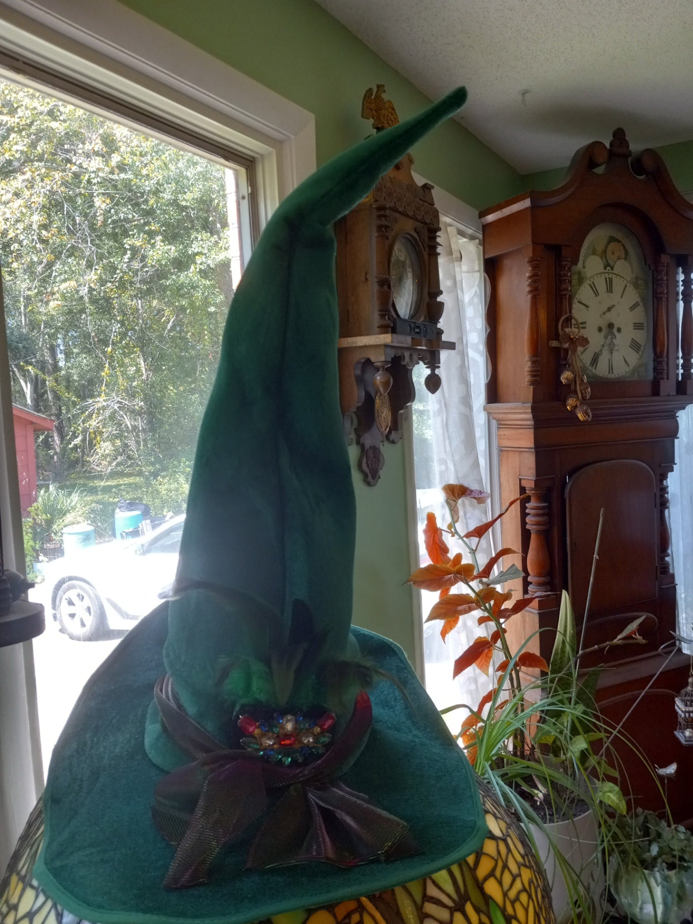 Witch hat grn velvet dsc