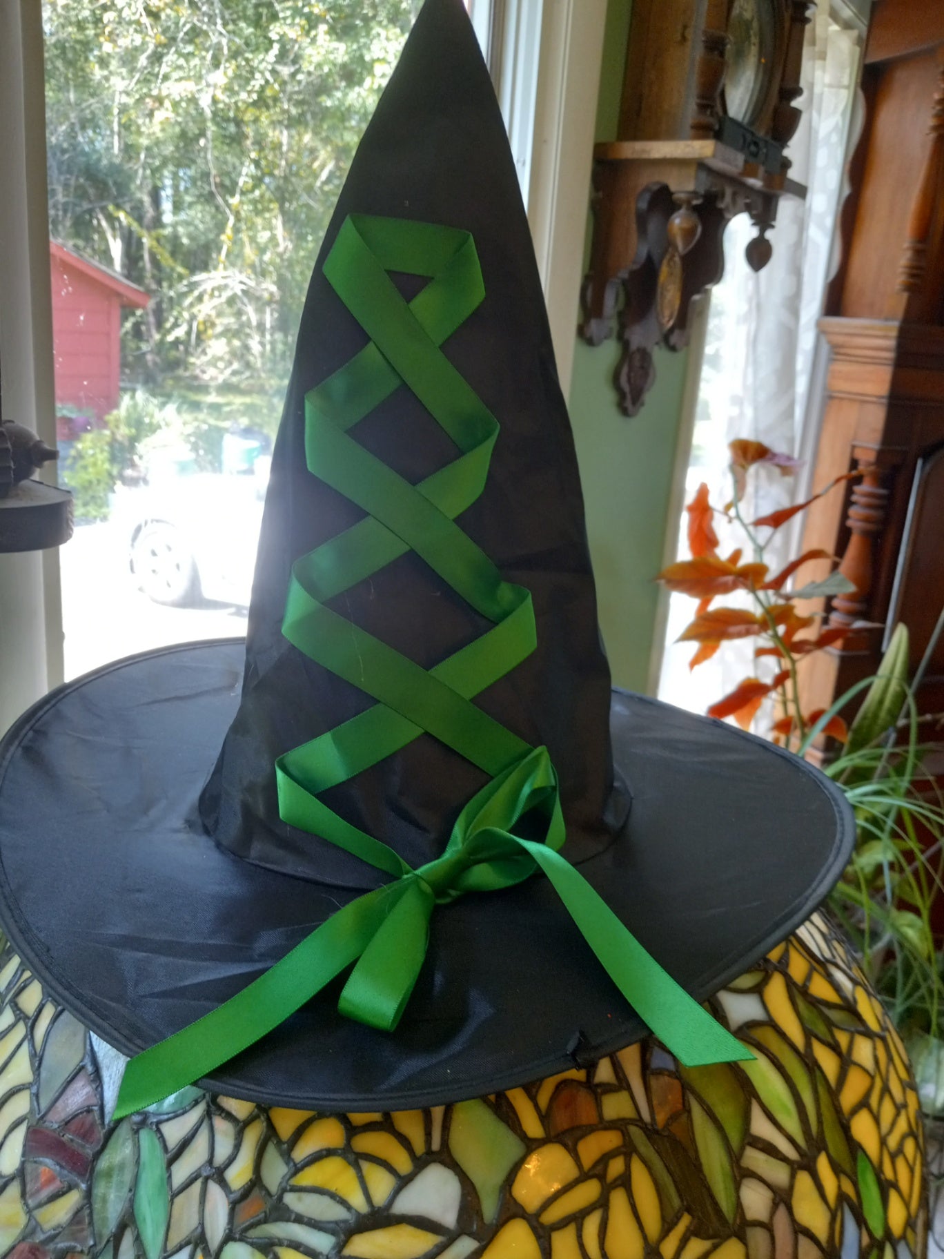 Witch hat grn ribbon dsc