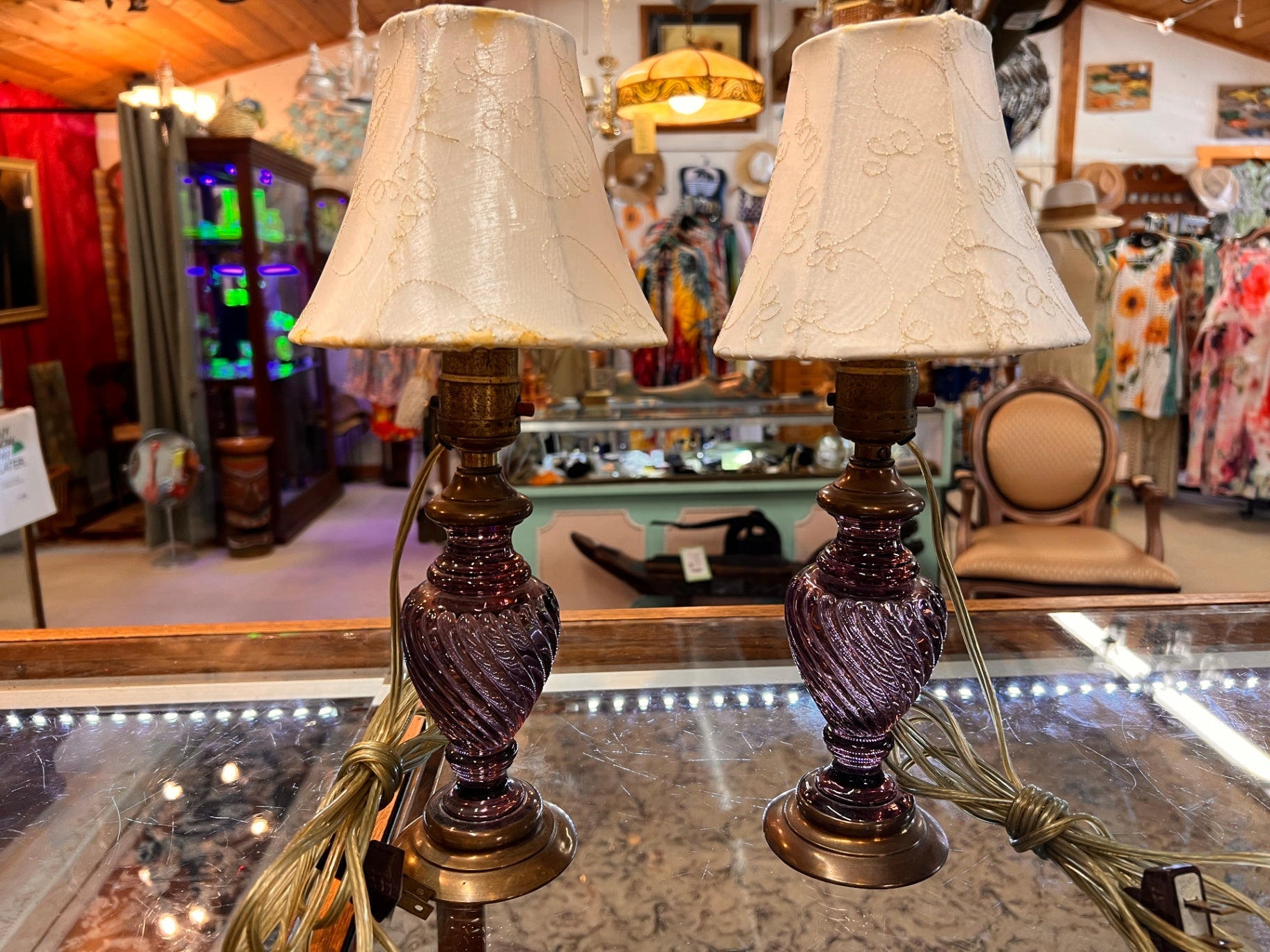 Purple Glass Lamp