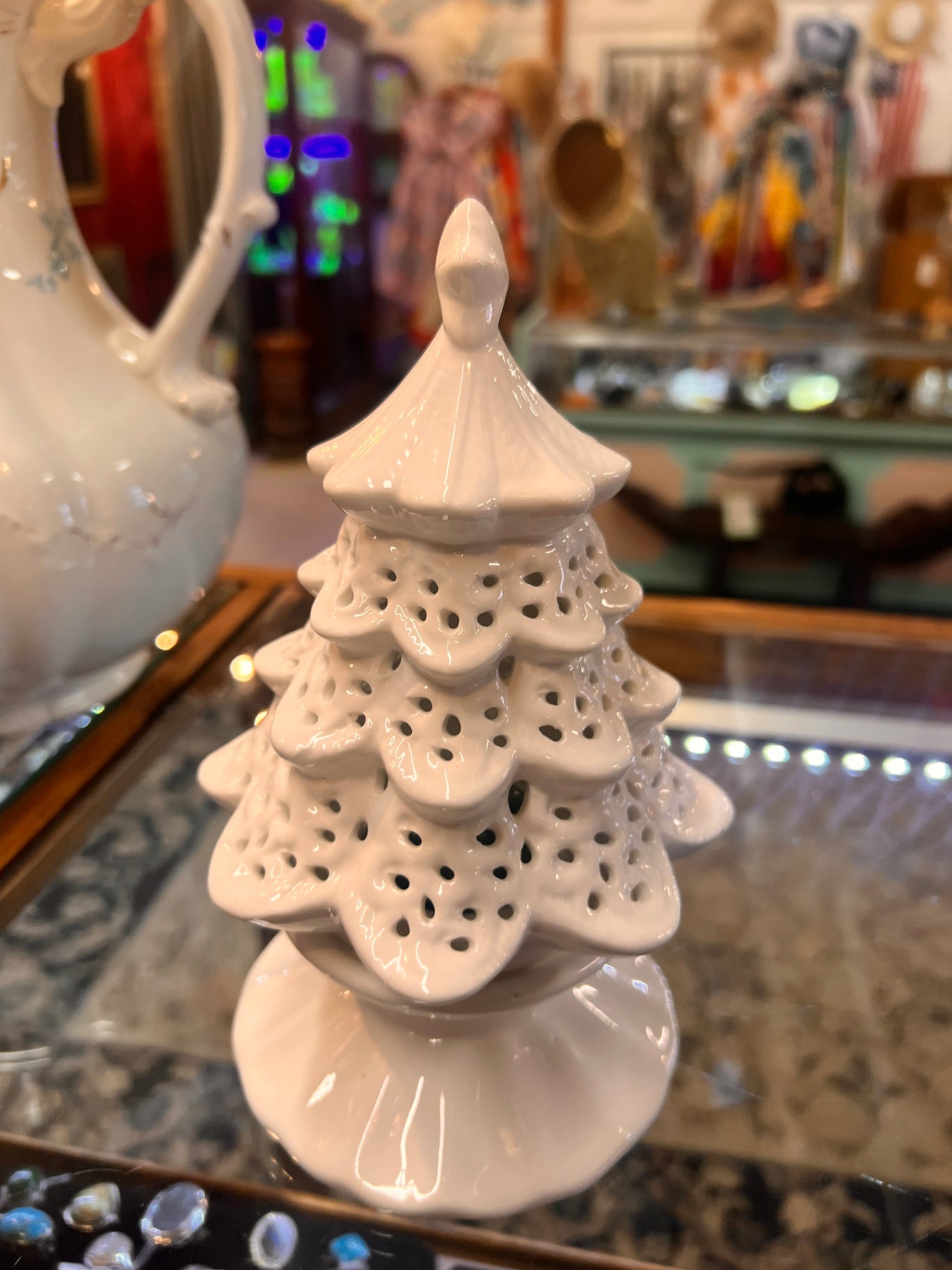 Porcelain Christmas Tree Candle Votive