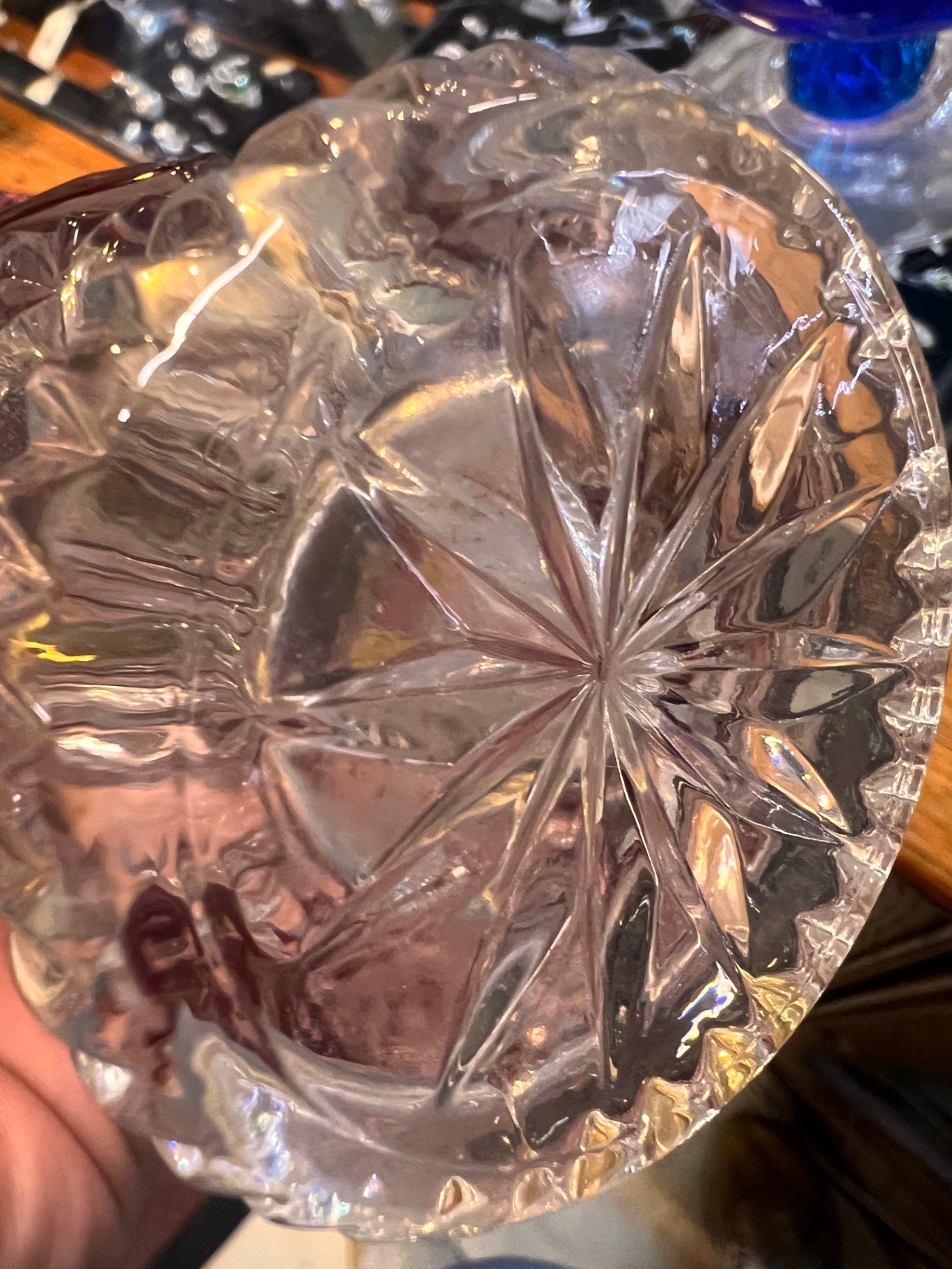 Early American Pattern Glass (EAPG) ruby-stained pressed glass vase, c. 1890–1910. Likely U.S. Glass Co. or similar maker